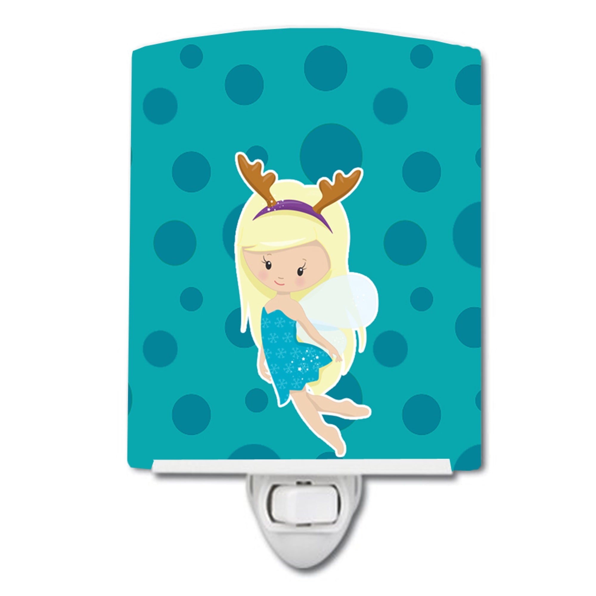  inchCarolines Treasures Blonde Haired Fairy Ceramic Night Light, Christmas, Blue, 6 inch inch x 4 inch inch inch