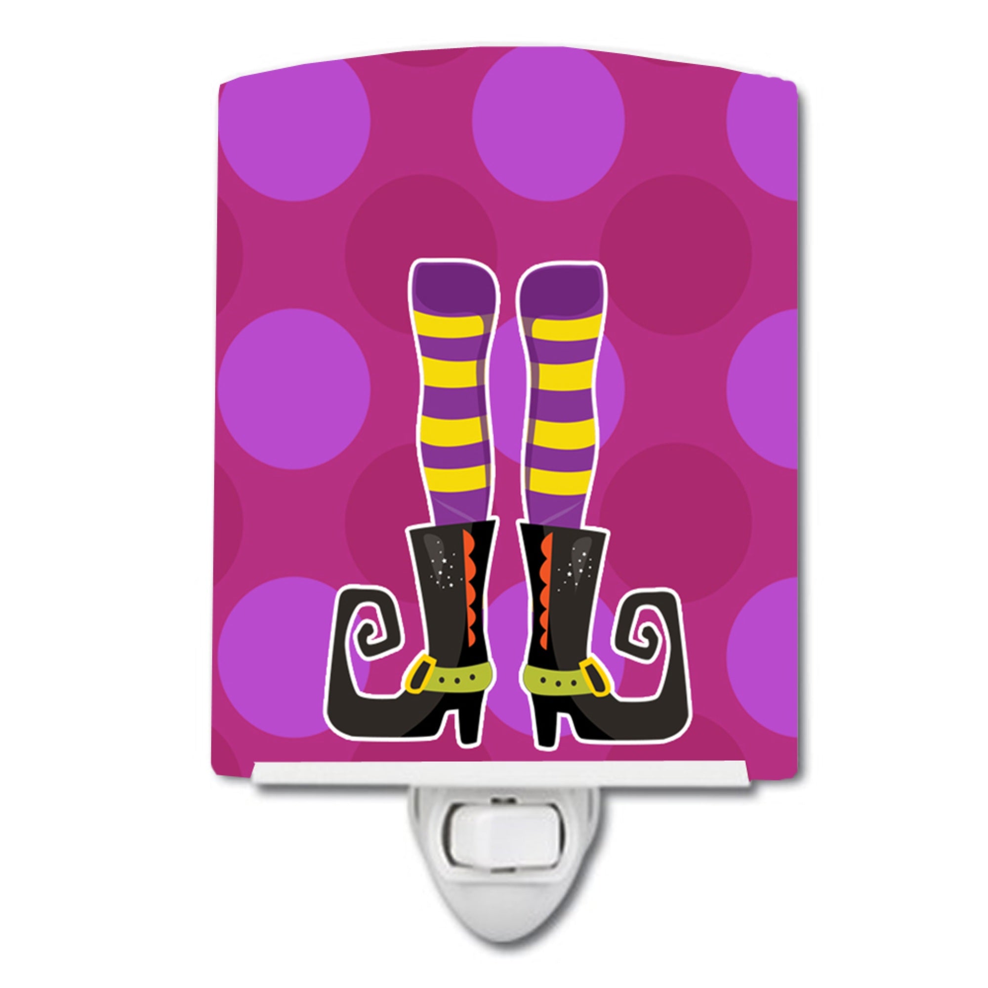  inchCarolines Treasures Halloween Witchs Legs Ceramic Night Light, Purple, 6 inch inch x 4 inch inch inch