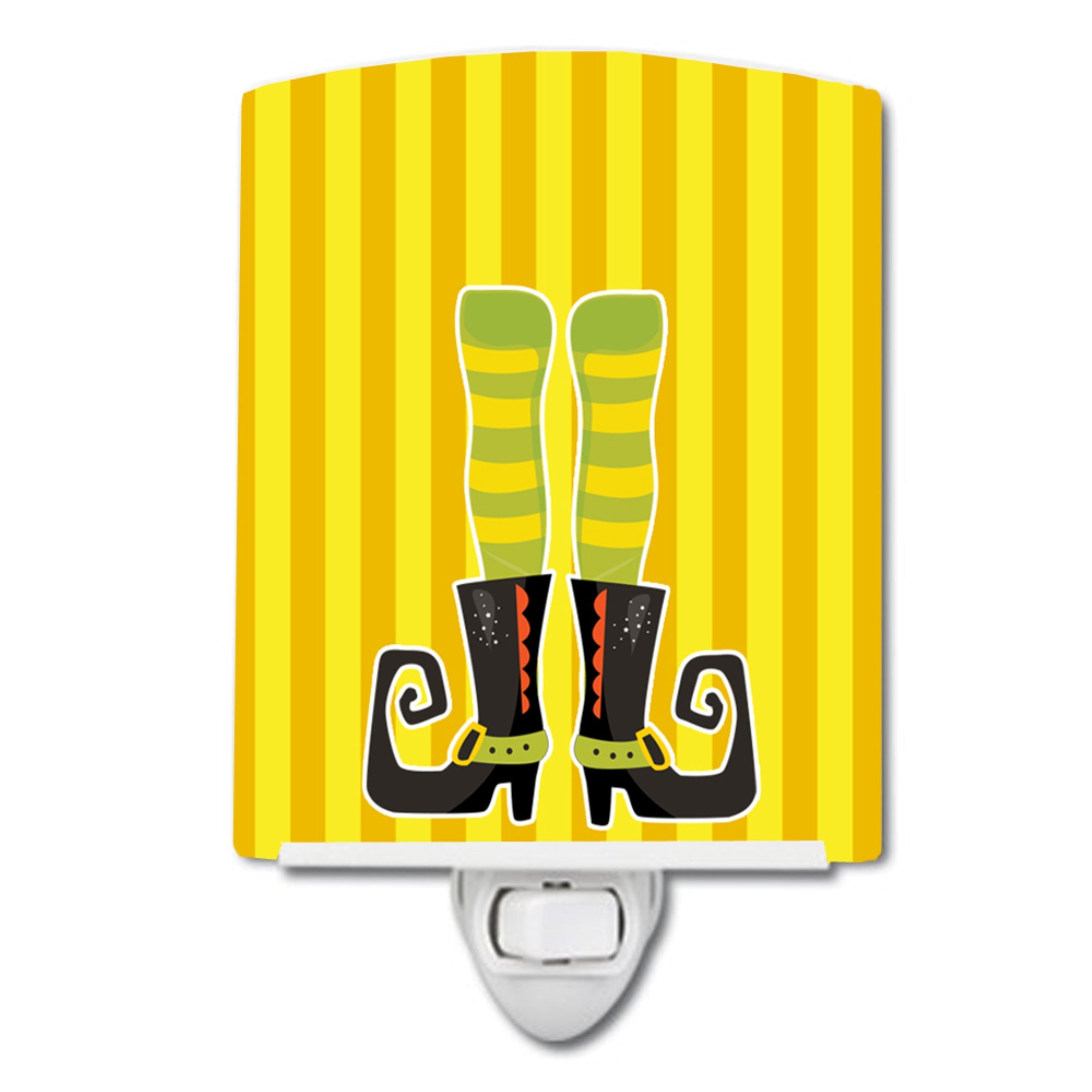  inchCarolines Treasures Halloween Witchs Legs Ceramic Night Light, #2 Yellow, 6 inch inch x 4 inch inch inch