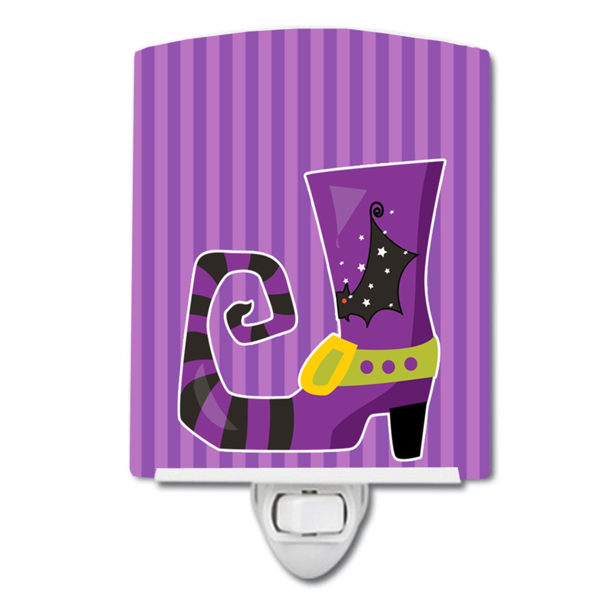  inchCarolines Treasures Halloween Witchs Shoe Ceramic Night Light, Purple, 6 inch inch x 4 inch inch inch