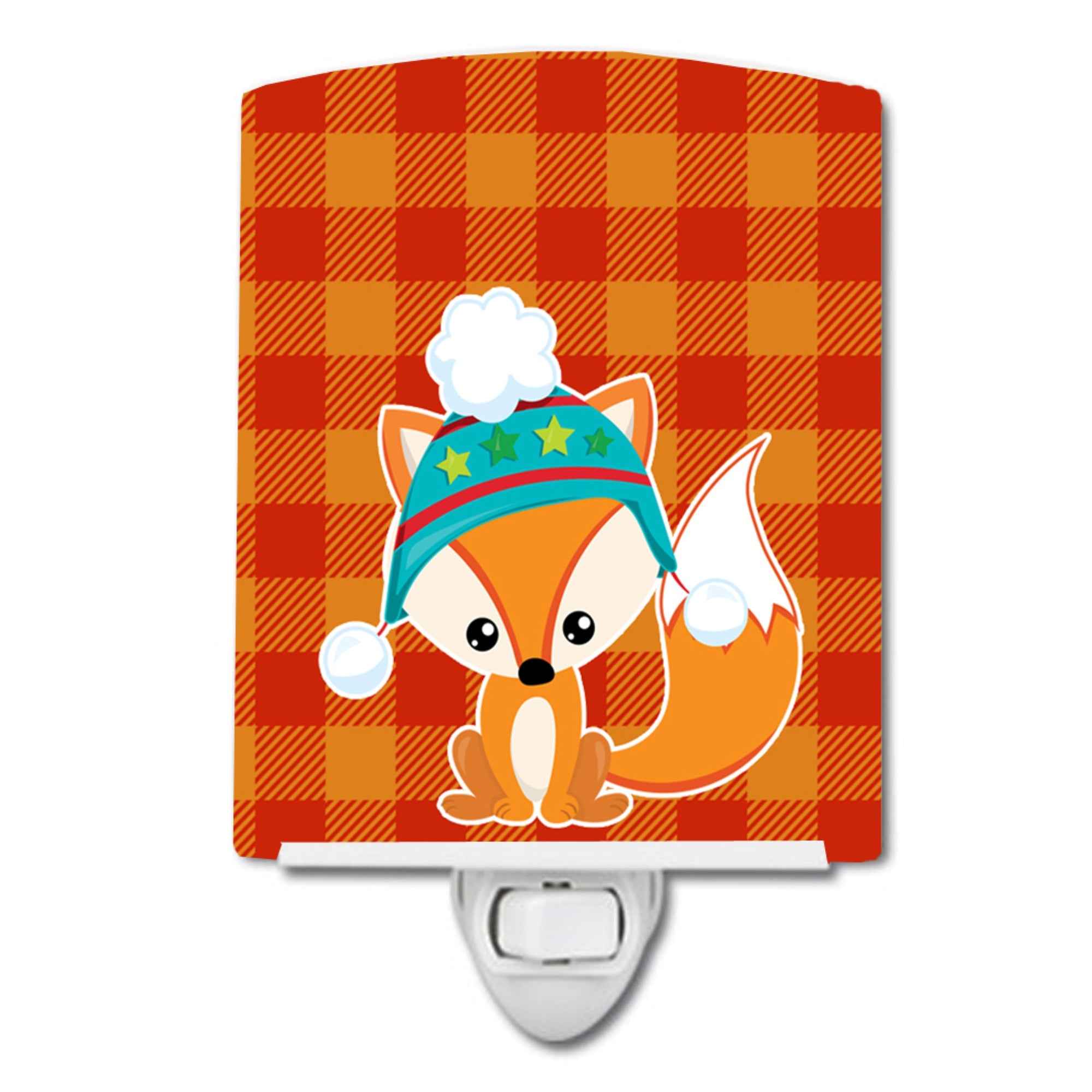  inchCarolines Treasures Christmas Ceramic Night Light, Fox #2, Orange, 6 inch inch x 4 inch inch inch