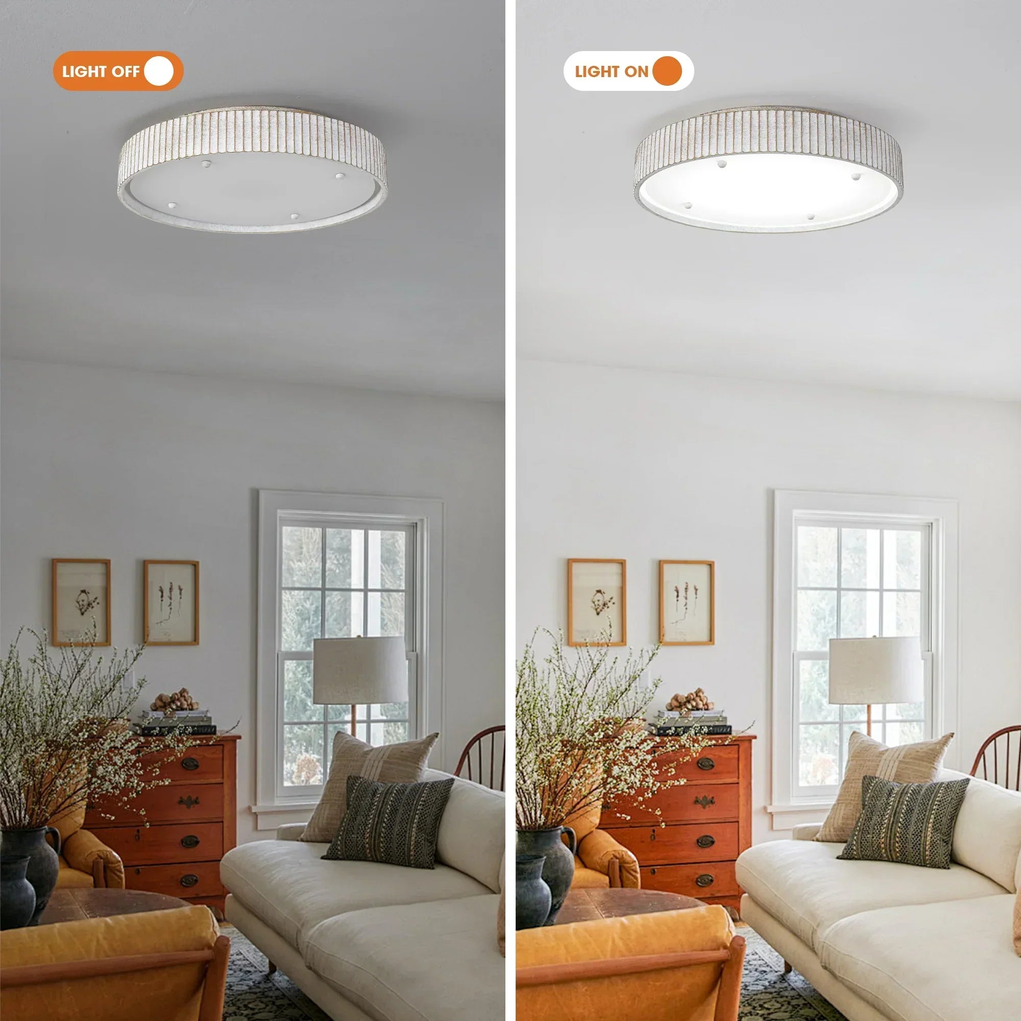 18 Inch White Modern Flush Mount LED Light