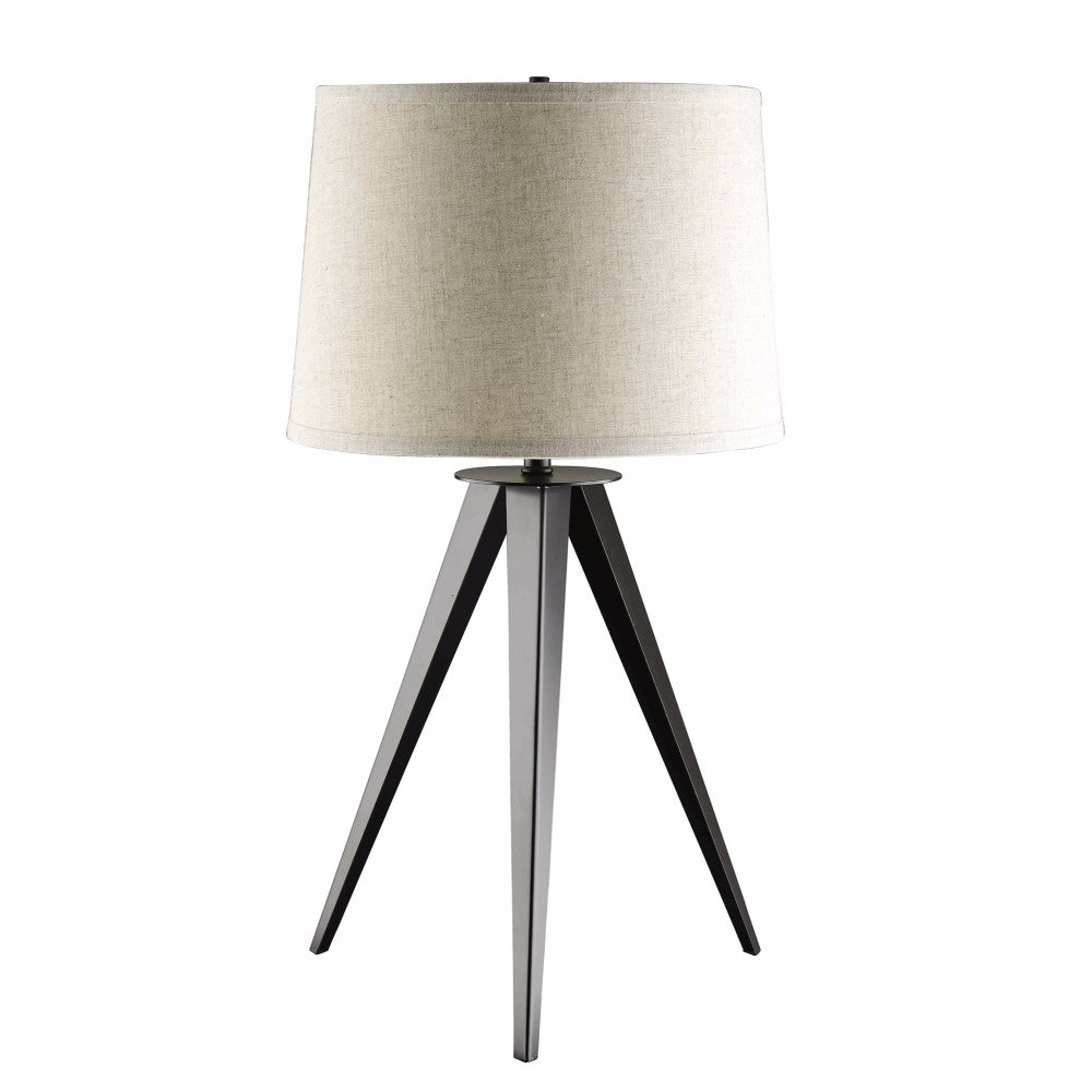 Benzara Bm163950 Table Lamp With Tripod Base Gray & White - 28.75 X 17 X 17 In.