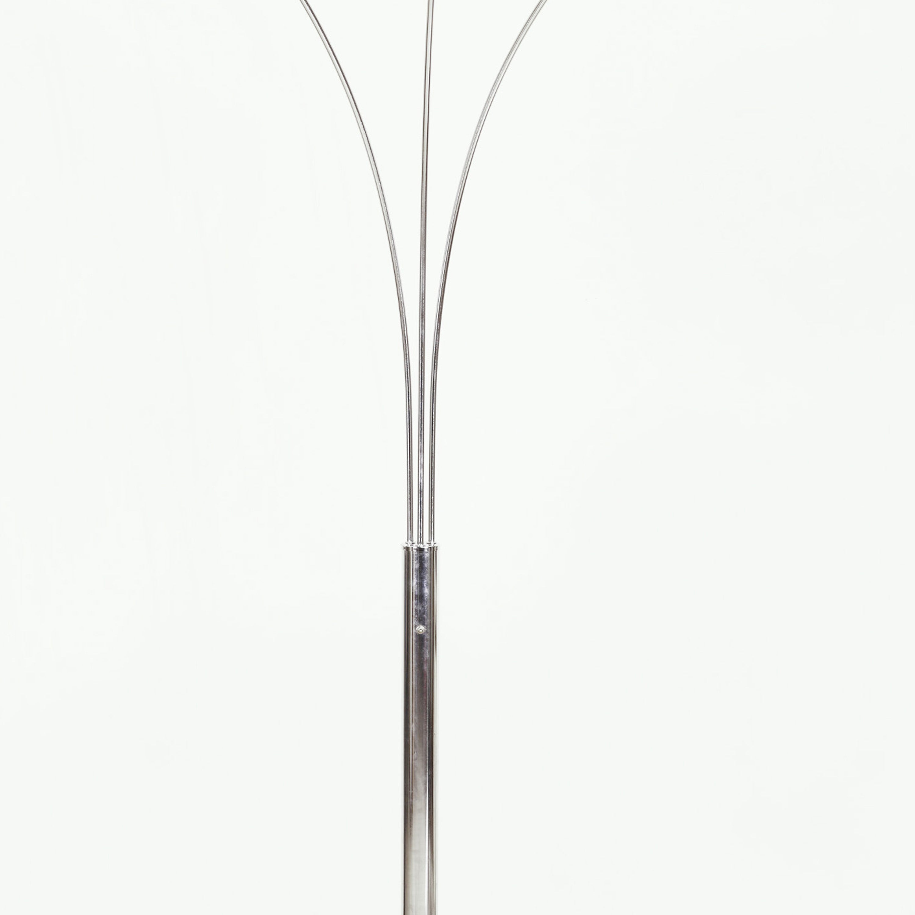 Contemporary Metal 3 Light Corded Arc Floor Lamp, Black and Silver