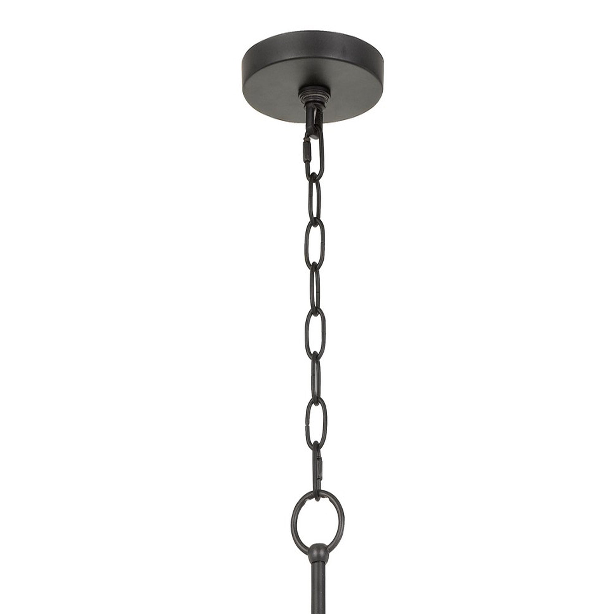 Wooden Cross Support Metal Chandelier, Black and Brown
