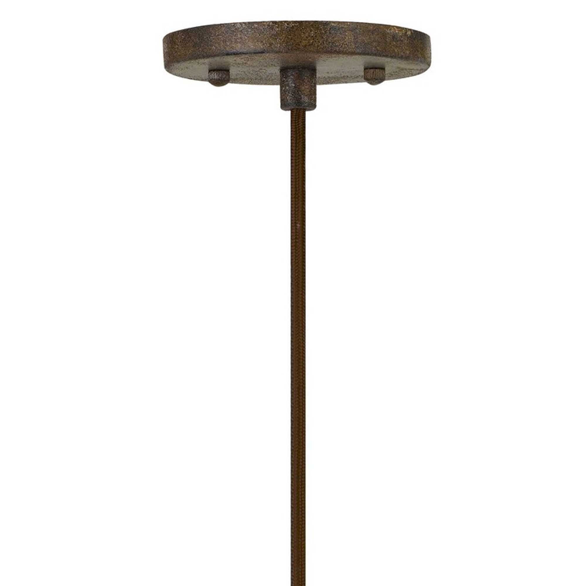 Rustic Inverted Flower Petal Metal Pendant Lighting with Cage Frame, Bronze