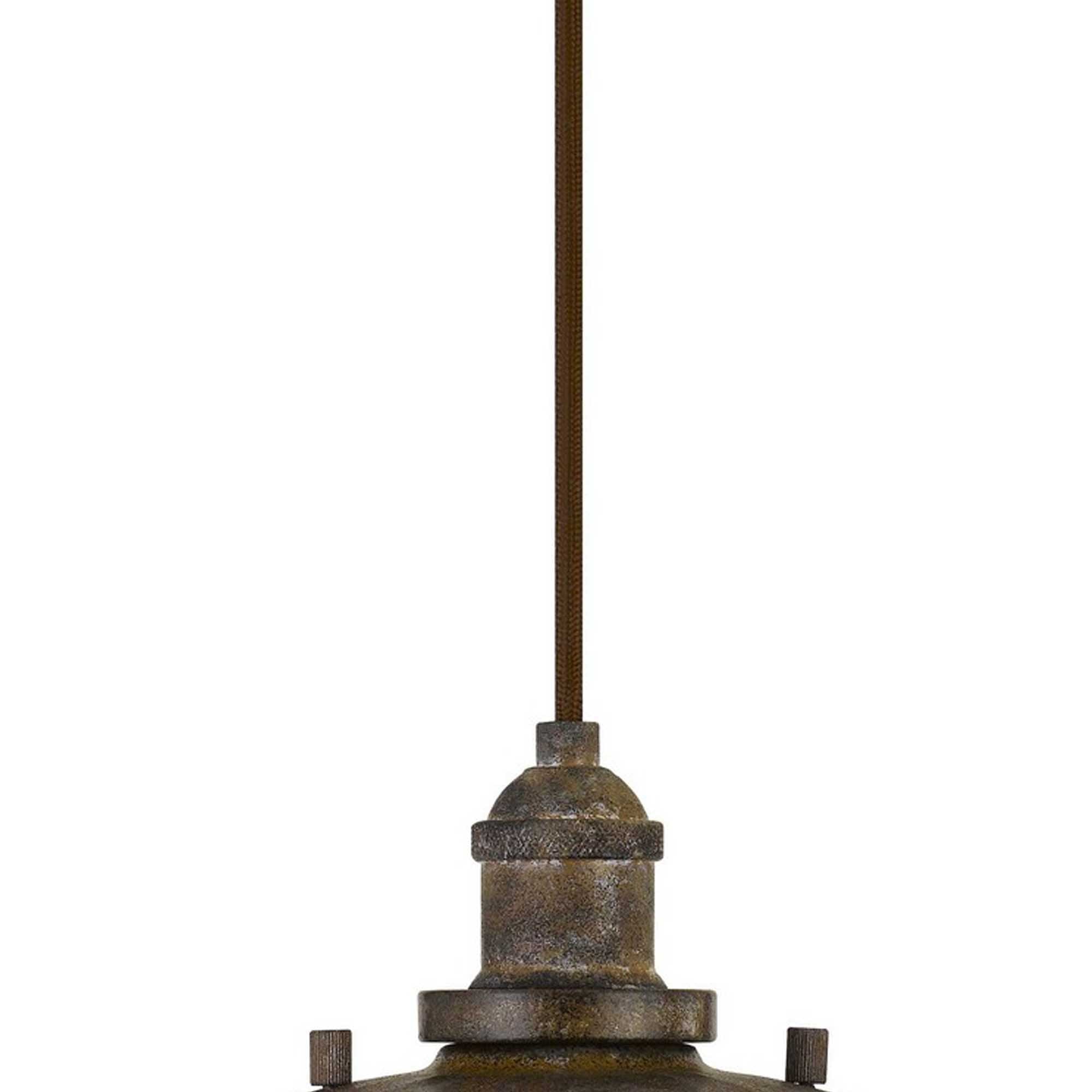 Rustic Inverted Flower Petal Metal Pendant Lighting with Cage Frame, Bronze