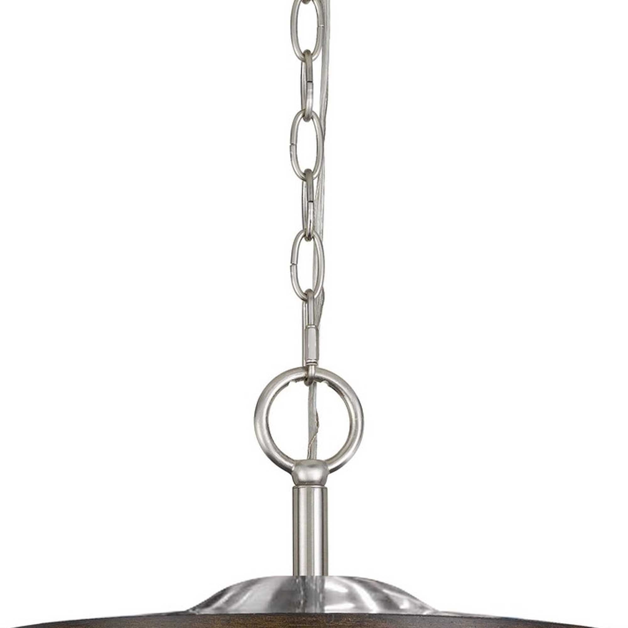Metal Frame Chandelier with Cage Design Bowl Shade, Silver