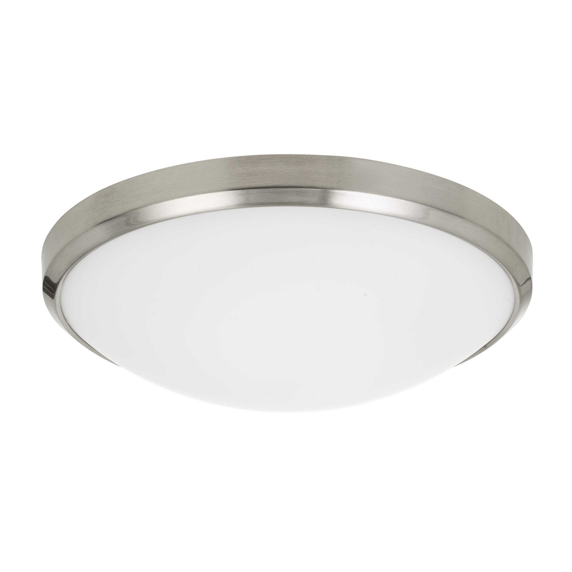 25 Watt Flush Mount with Glass Diffuser, Silver and White