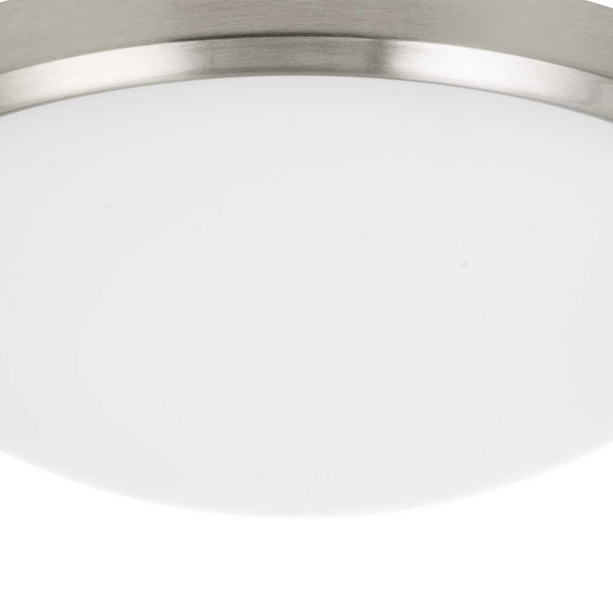 25 Watt Flush Mount with Glass Diffuser, Silver and White