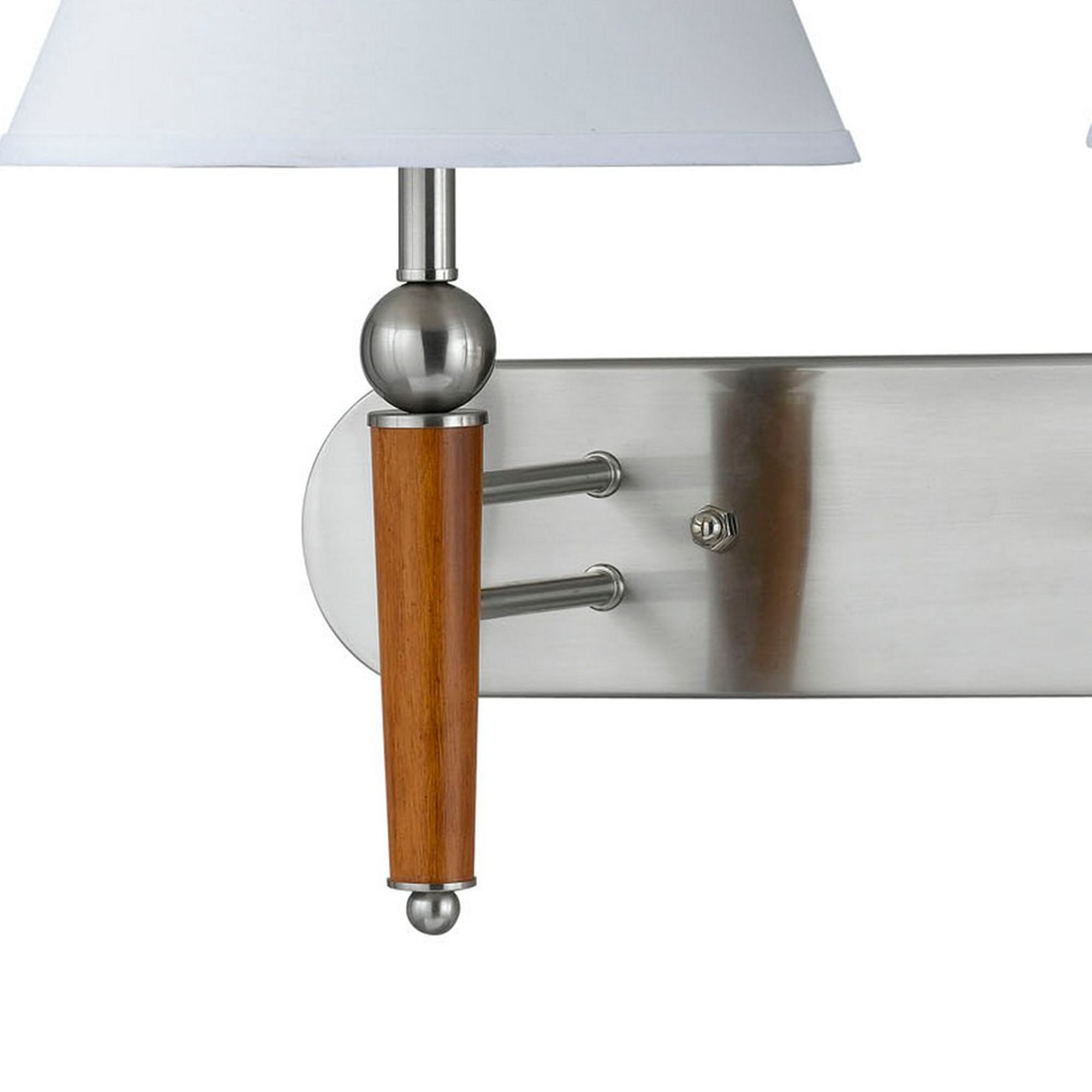 3 Way Dual Wall Lamp with Fabric Shade, Brown and White