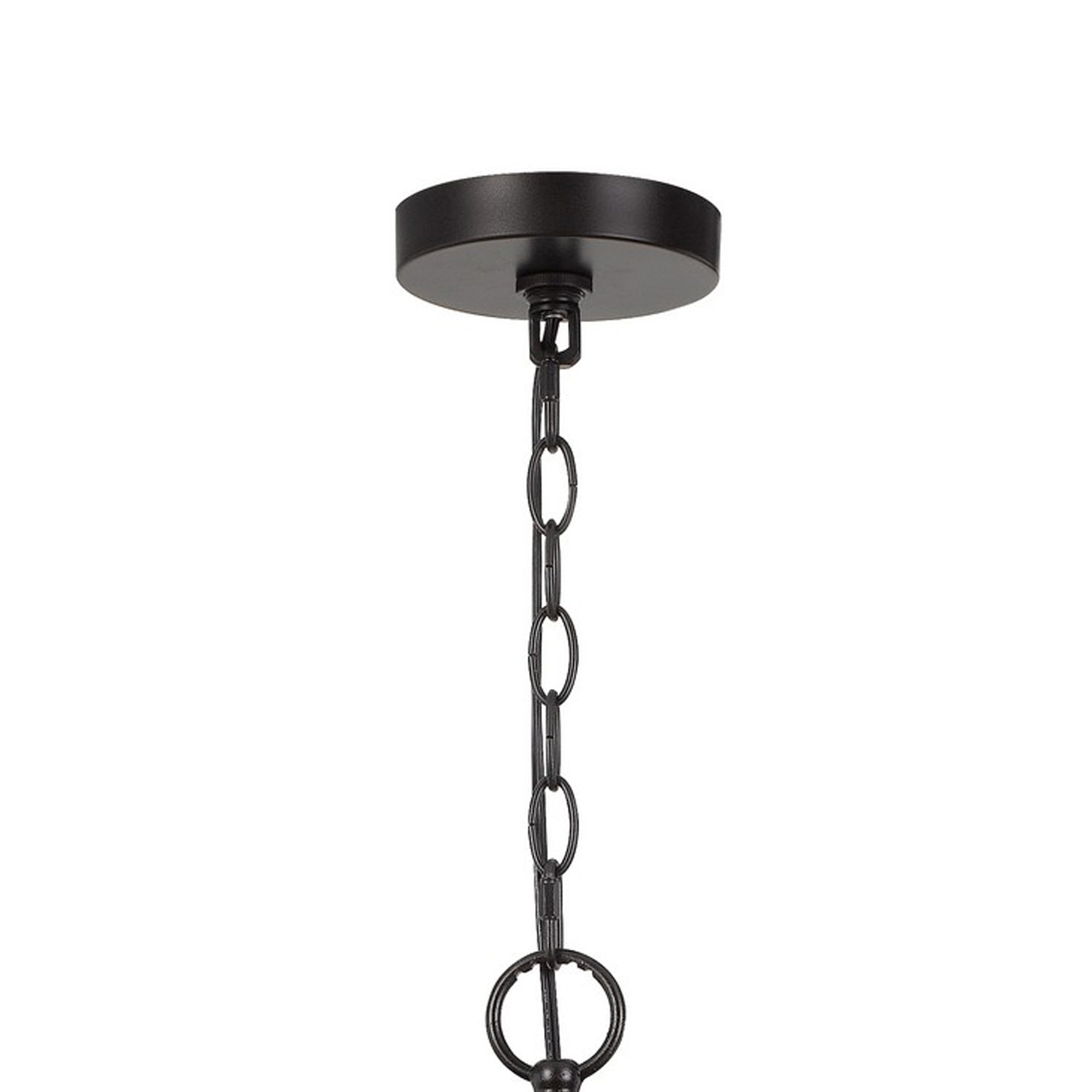6 Bulb Chandelier with Metal Drum Mesh Shade, Black
