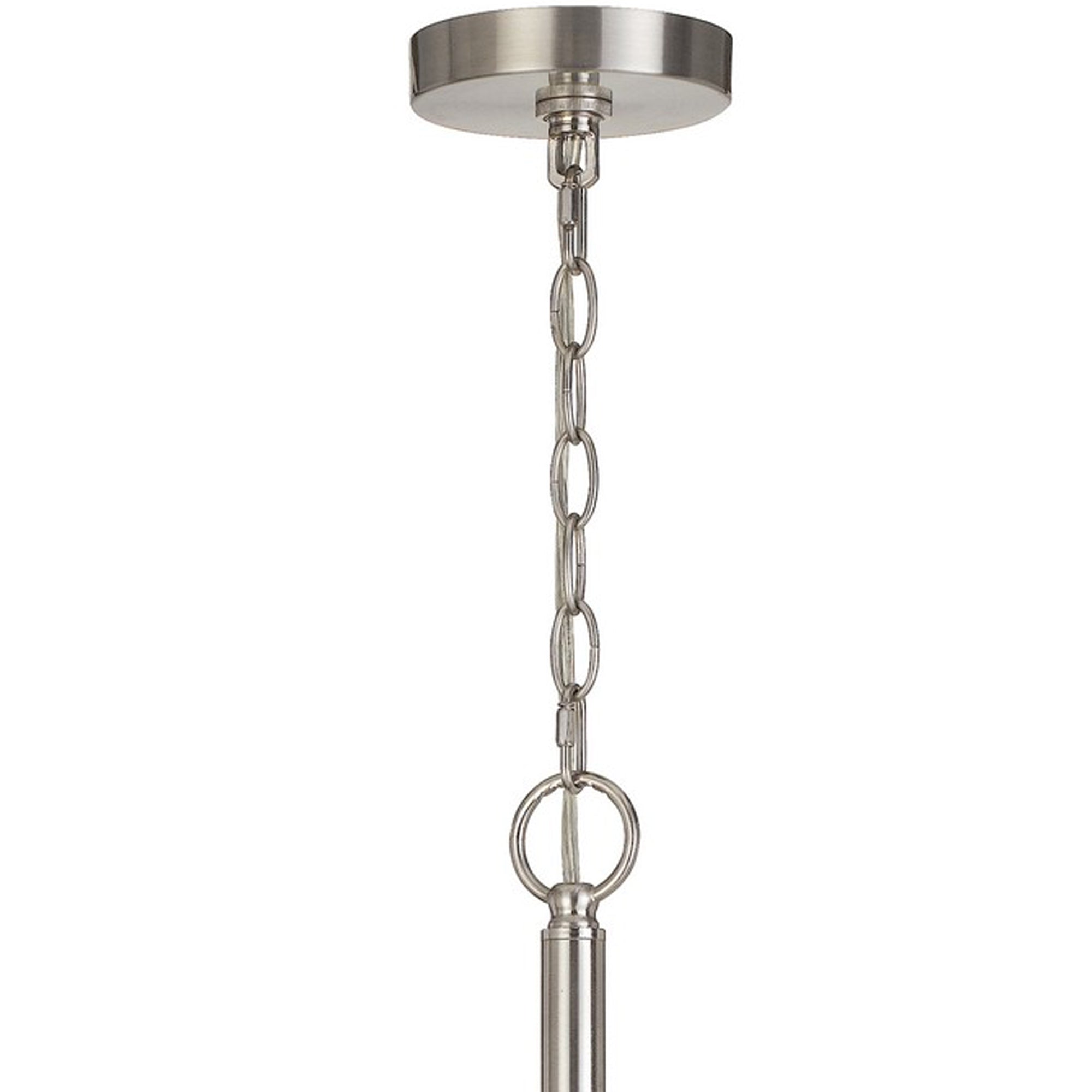 4 Bulb Metal and Wooden Chandelier, Silver and Brown