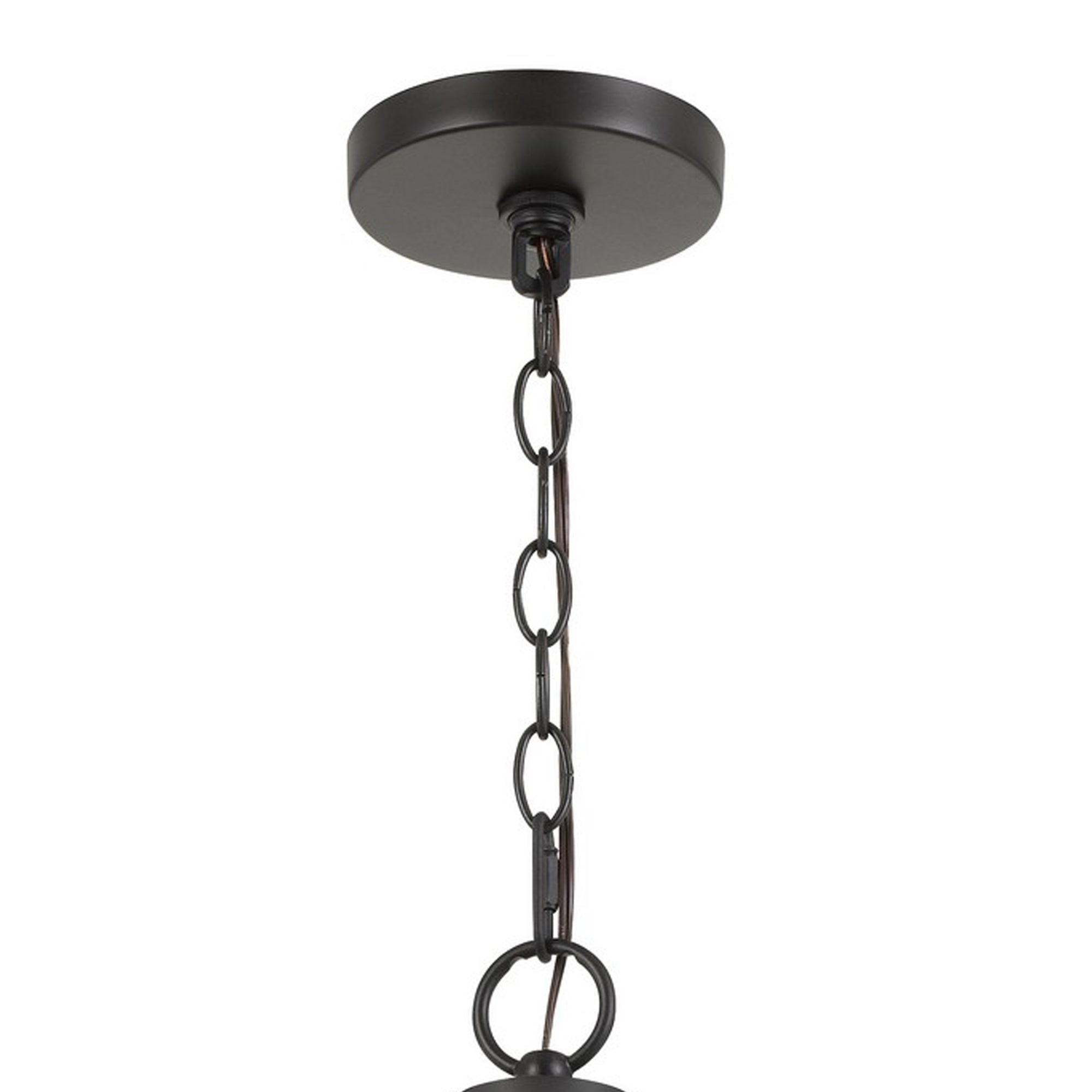 3 Bulb Conical Metal and Wooden Chandelier, Brown and Black