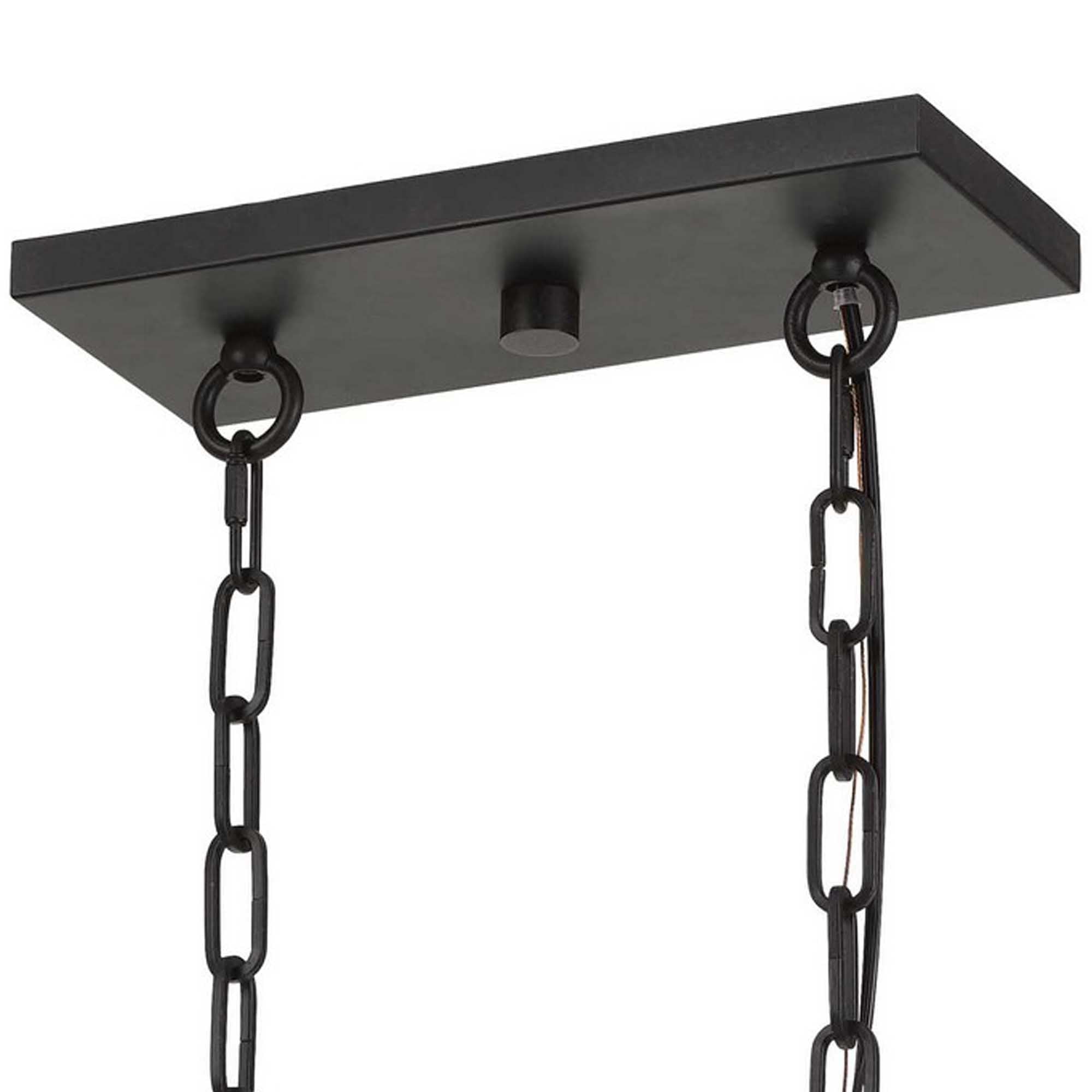 Hand Forged Metal Island Frame Chandelier with Hardwired Switch, Black