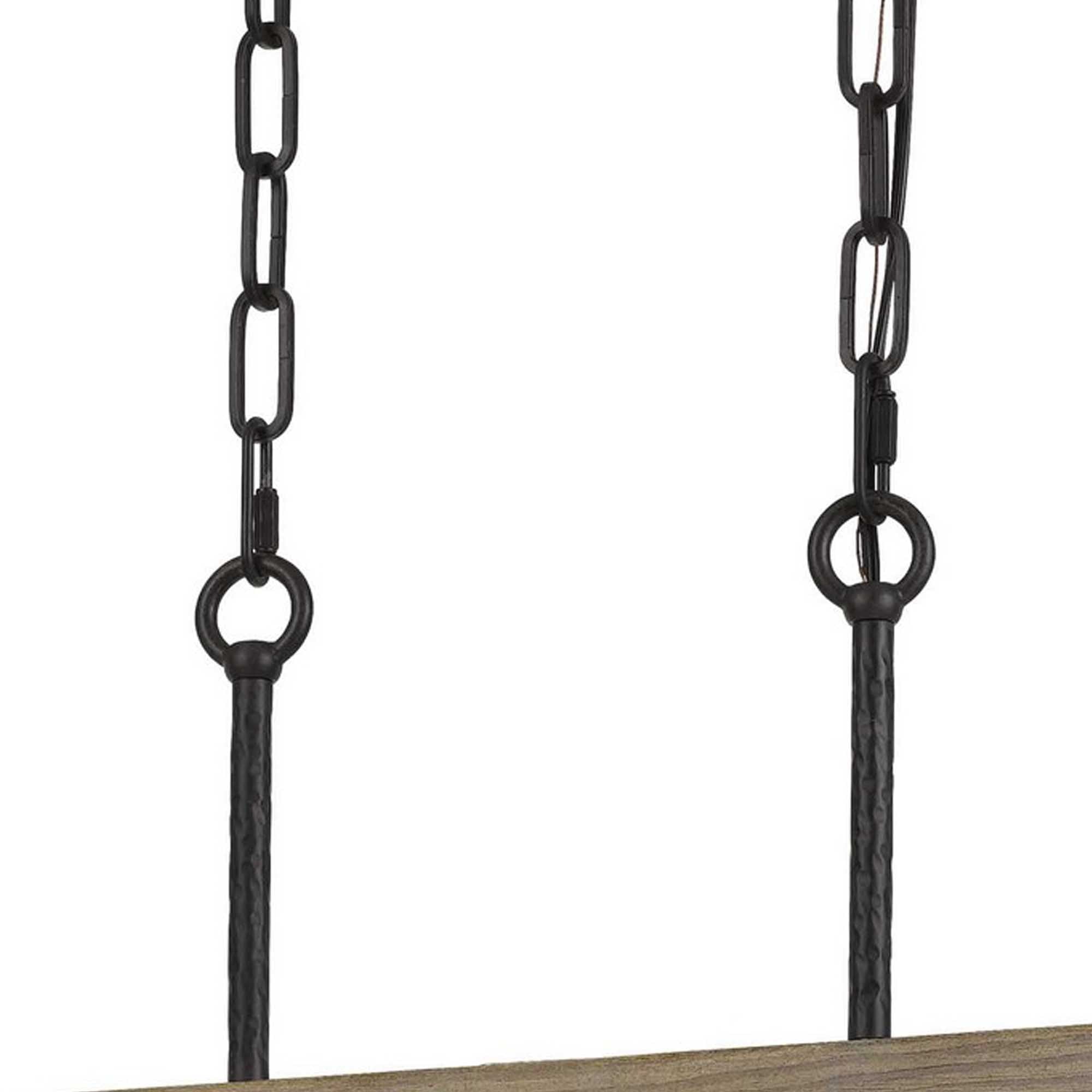 Hand Forged Metal Island Frame Chandelier with Hardwired Switch, Black