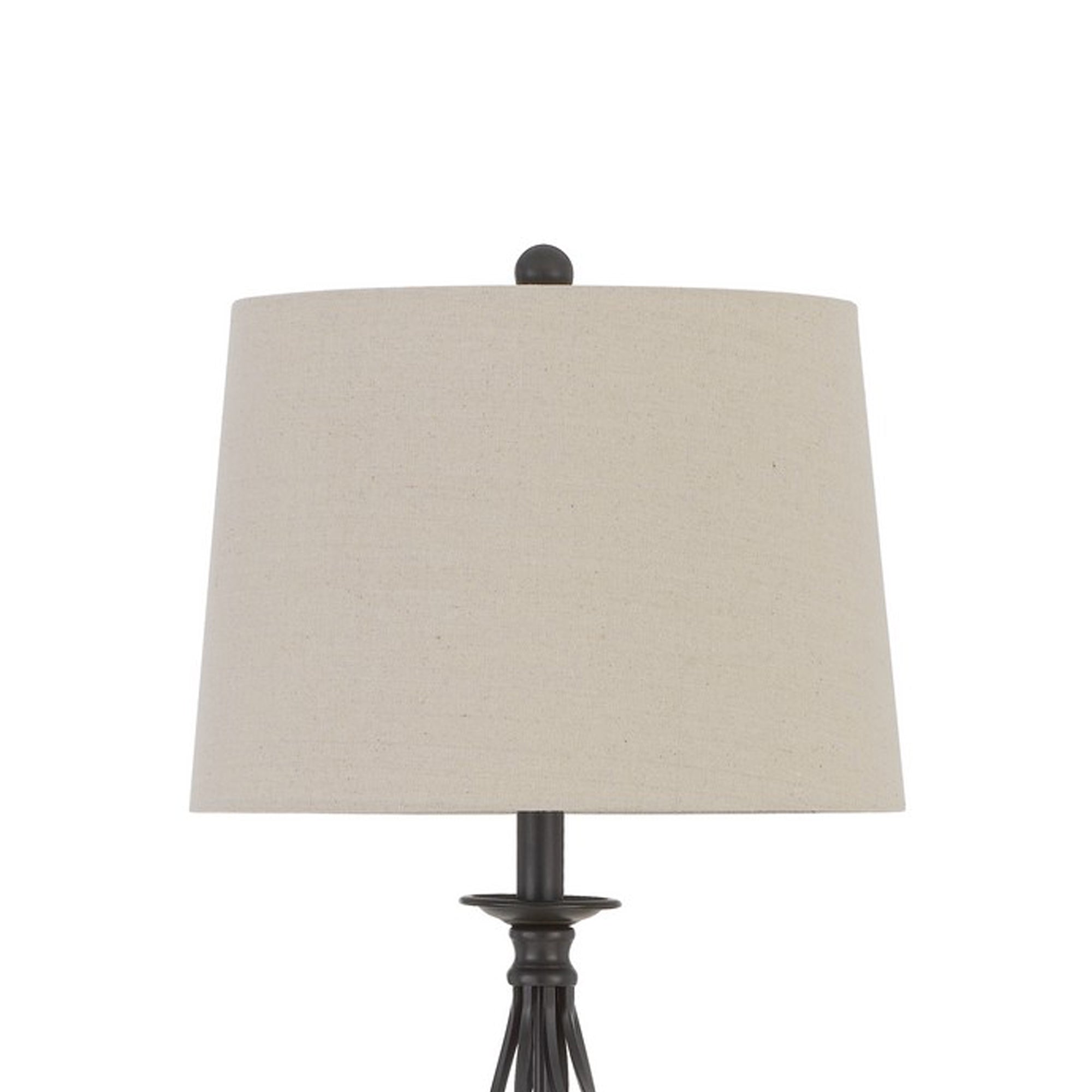 Twisted Cage Design Metal Floor Lamp with 2 Table Lamps, Bronze