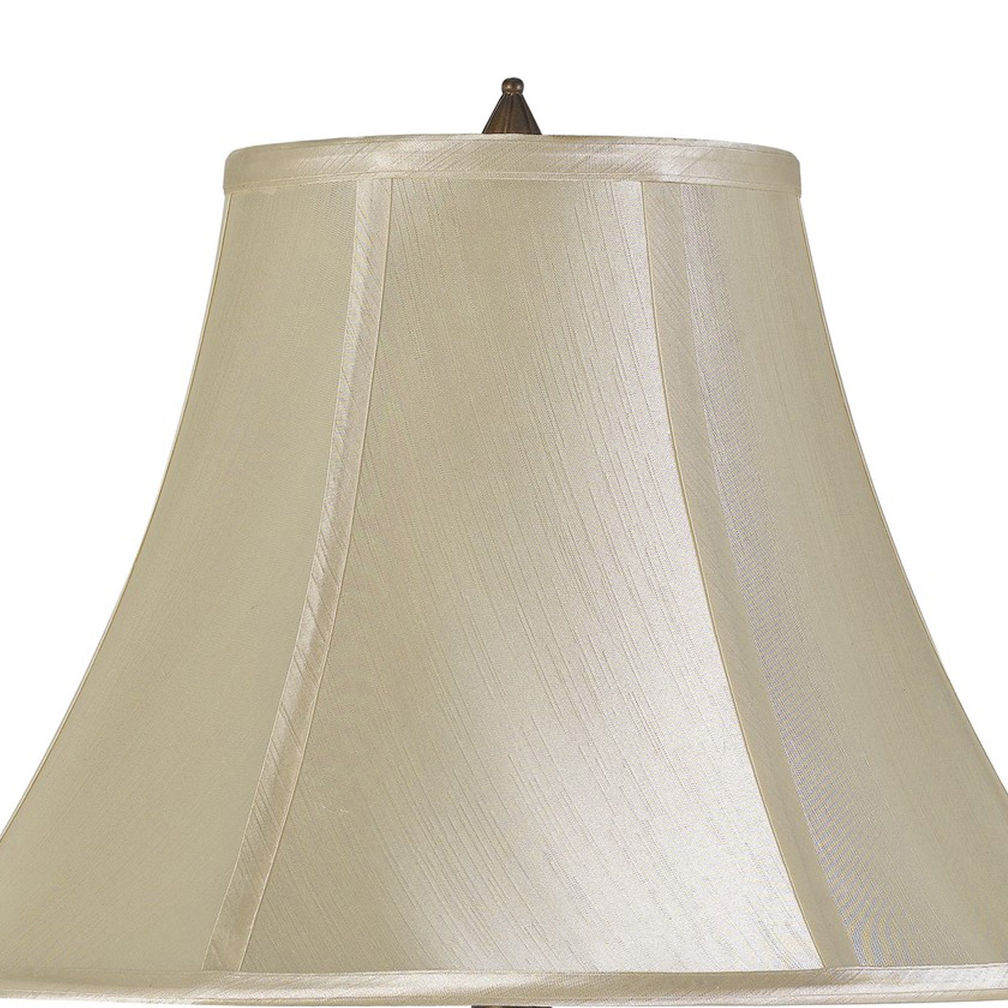 Metal Vase Design Base Table Lamp with Carved Accents, Antique Brass