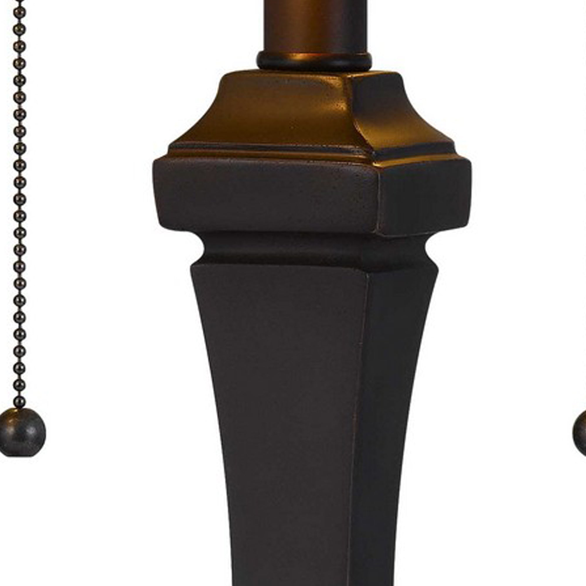 120 Watt Tiffany Shade Table Lamp with Pedestal Base, Multicolor