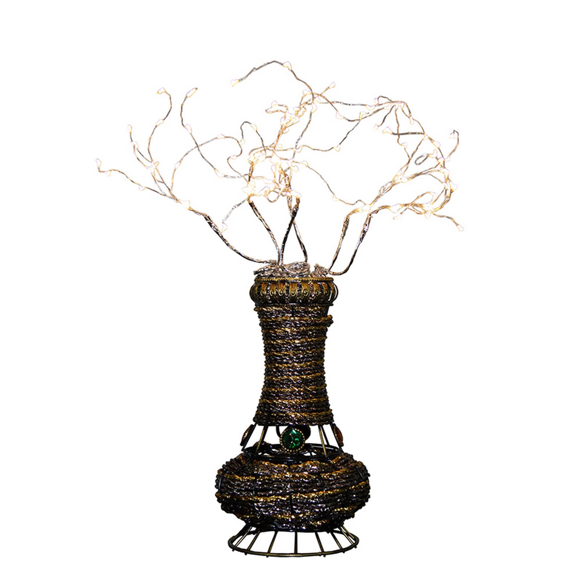 Tree Table Lamp with Aluminum Wire and Multiple LED, White