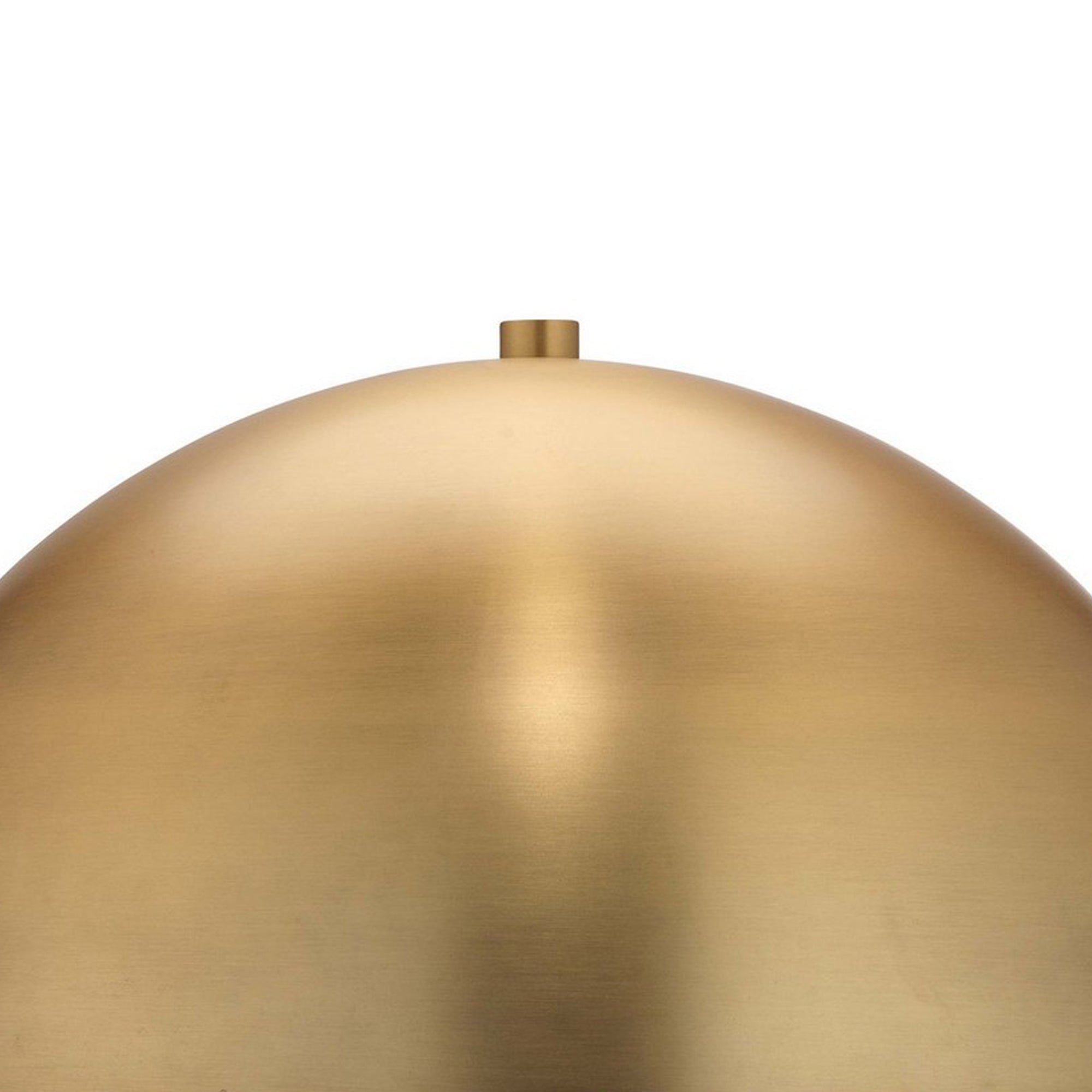 Table Lamp With Metal Umbrella Shade And Cylindrical Body, Brass