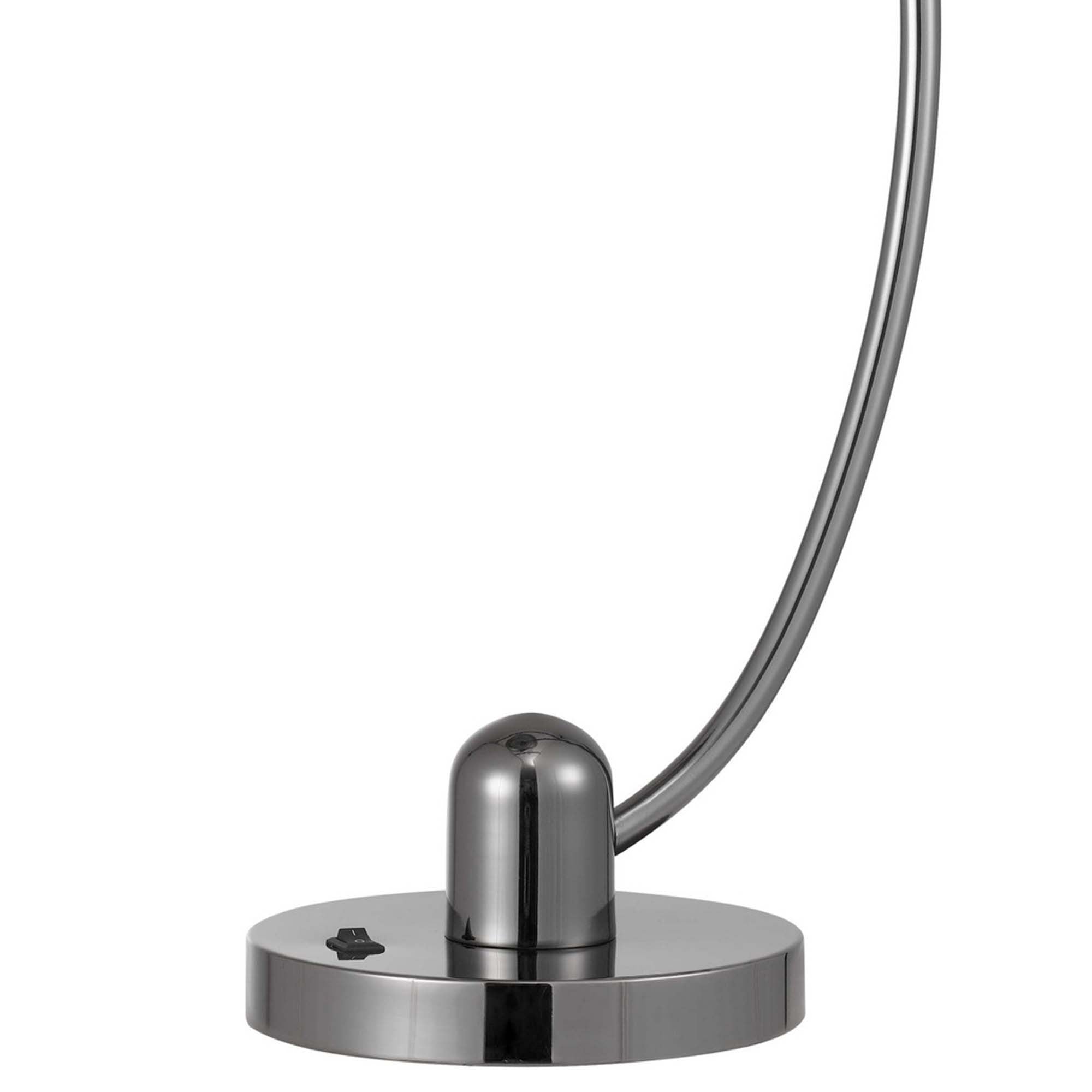 Table Lamp with Glass Shade and Arc metal Frame, Silver