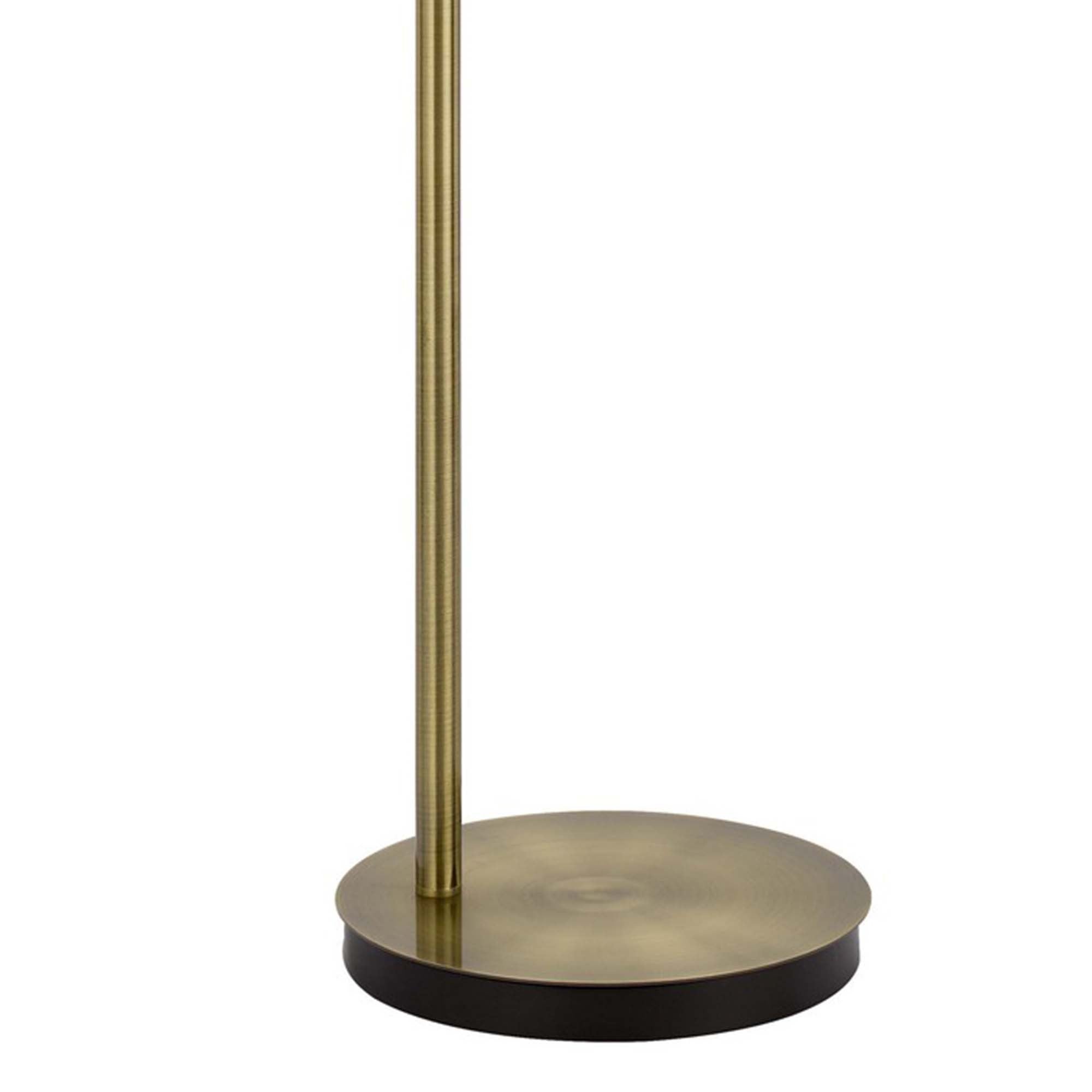 Floor Lamp with Glass Shade and Arc Metal Frame, Brass