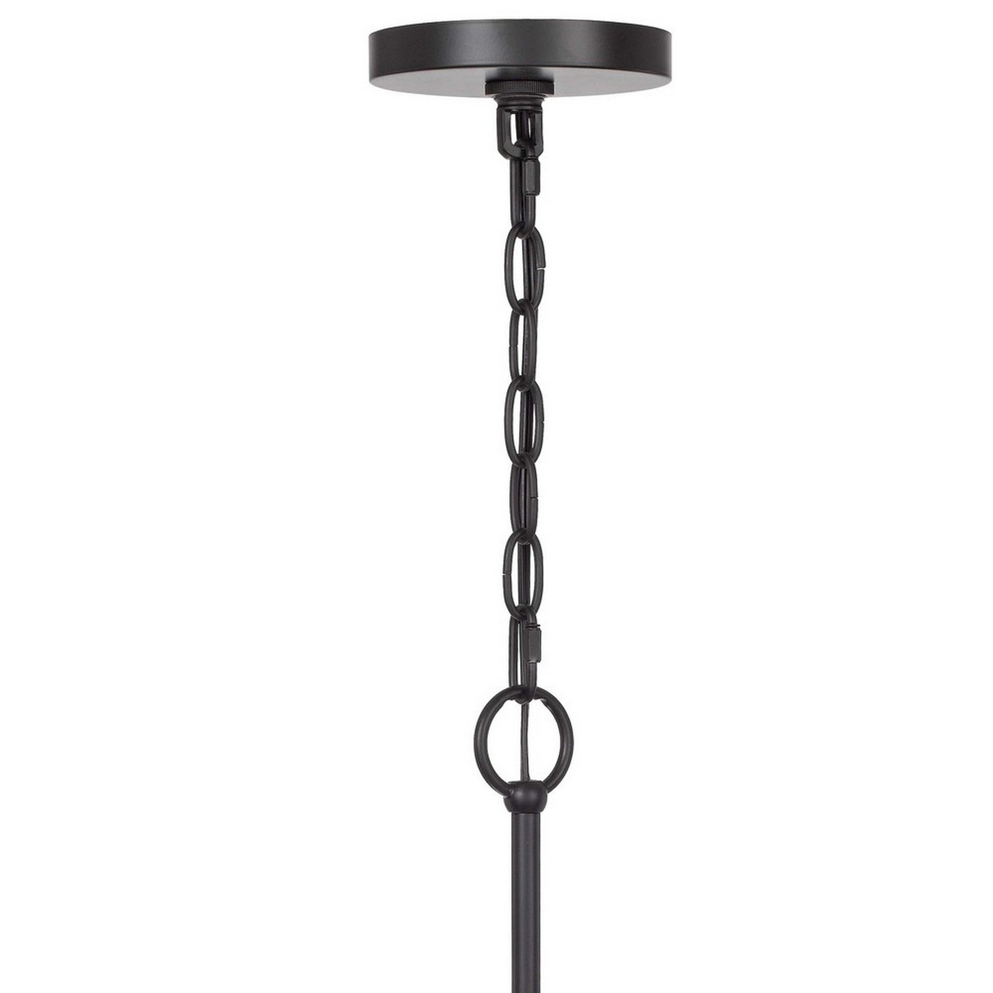 Chandelier with Hexagonal Cage Design Metal Frame, Gray and Black