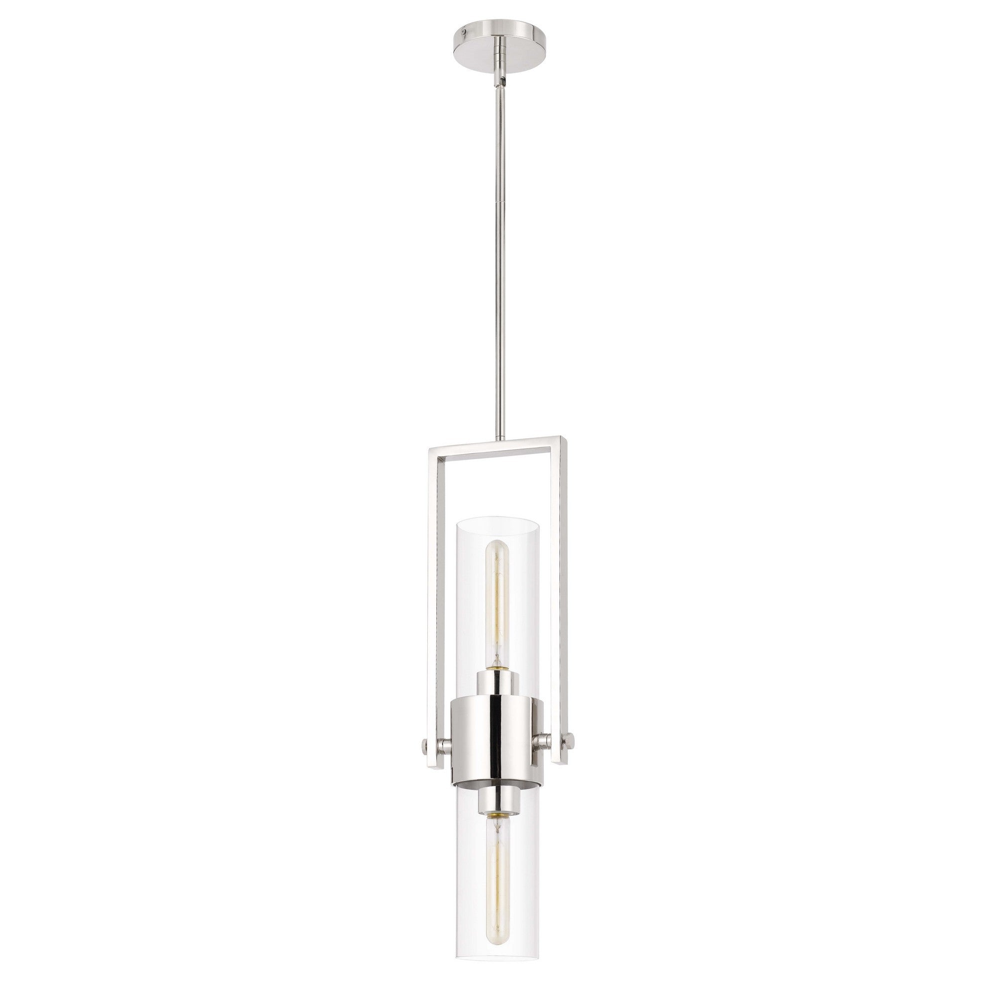 Pendant with Cylindrical Rotatable Glass Shade, Chrome