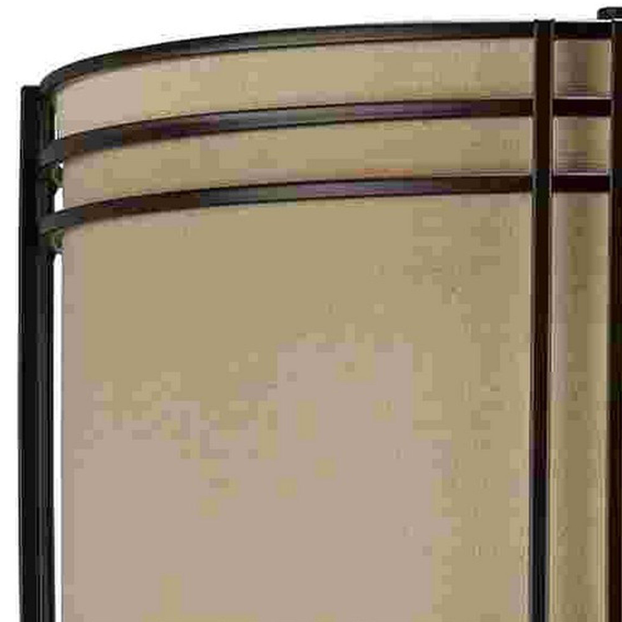 Table Lamp with Metal Encasing Drum Shade, Dark Brown