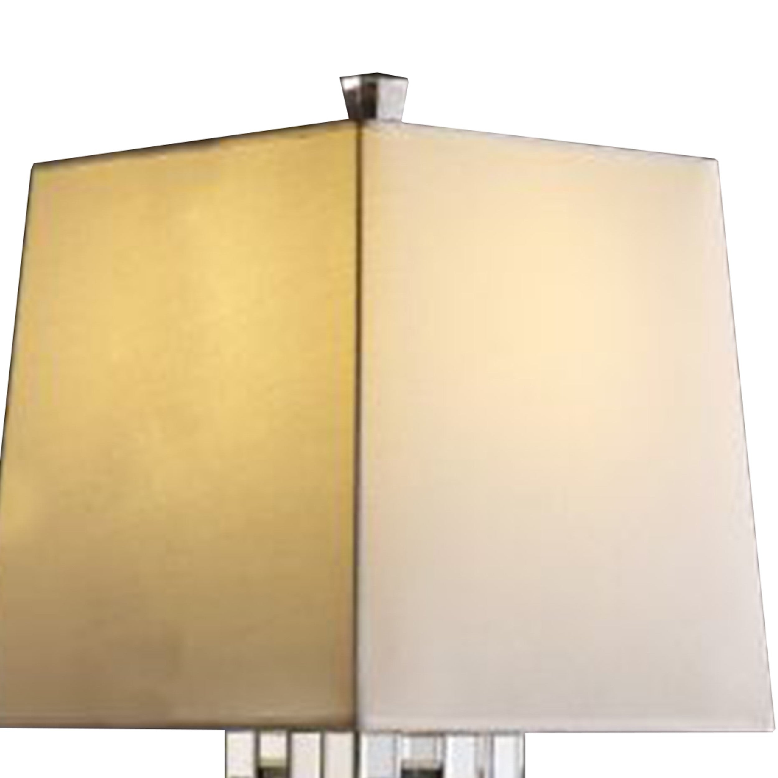 Table Lamp with Cuboid Shape and Mirrored Trim, Silver
