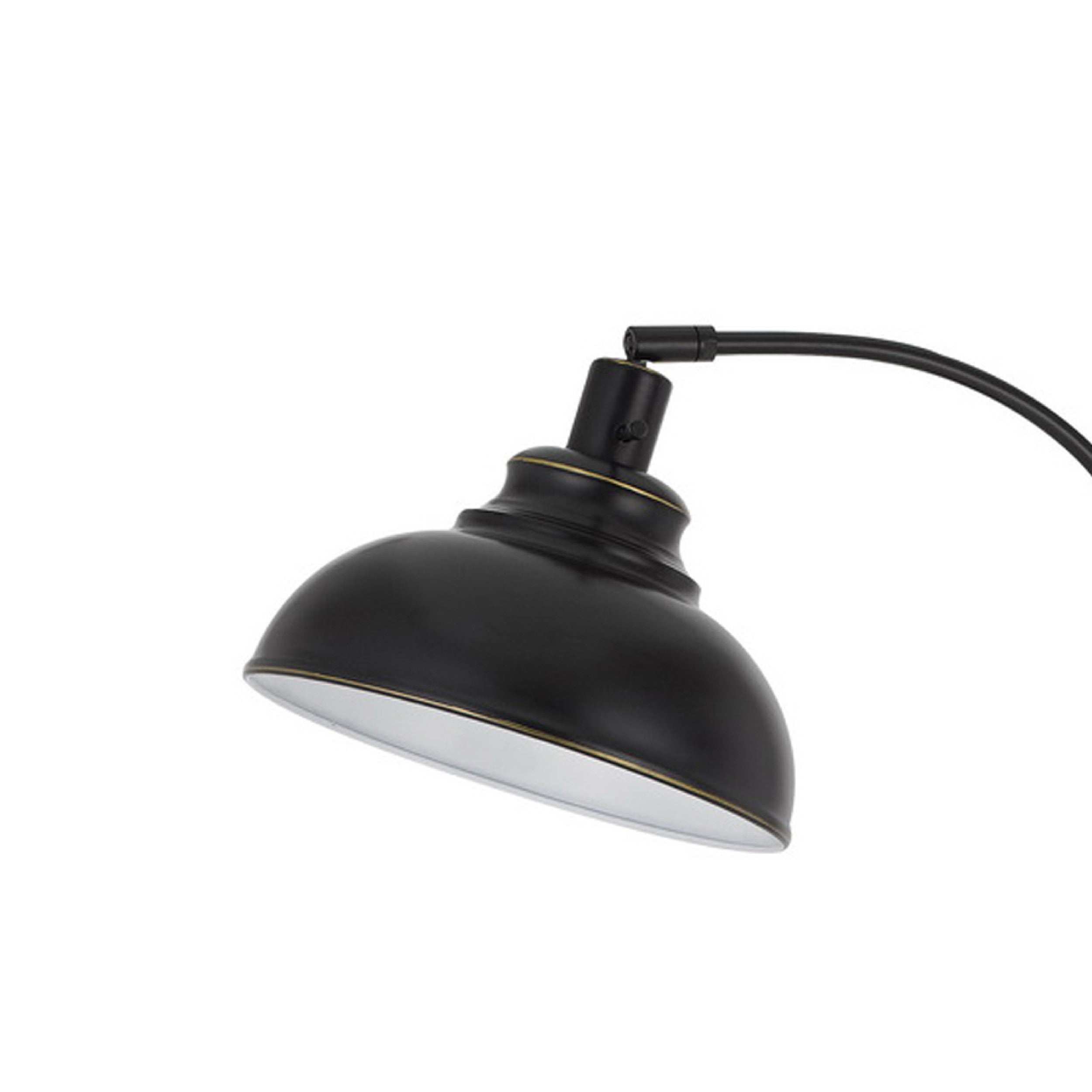 61 Inch Adjustable Tall Metal Floor Lamp, Dome Shade, Black