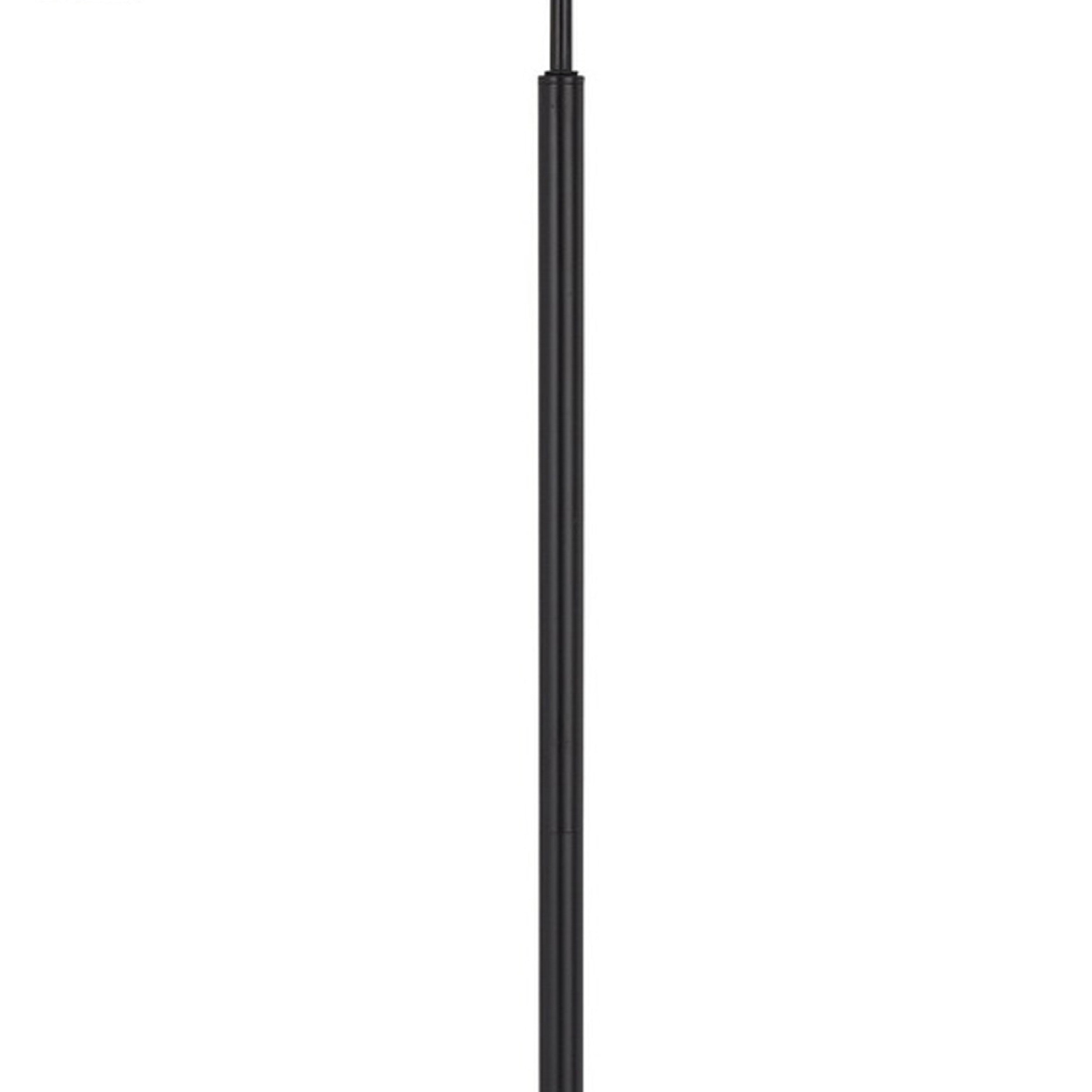 61 Inch Adjustable Tall Metal Floor Lamp, Dome Shade, Black