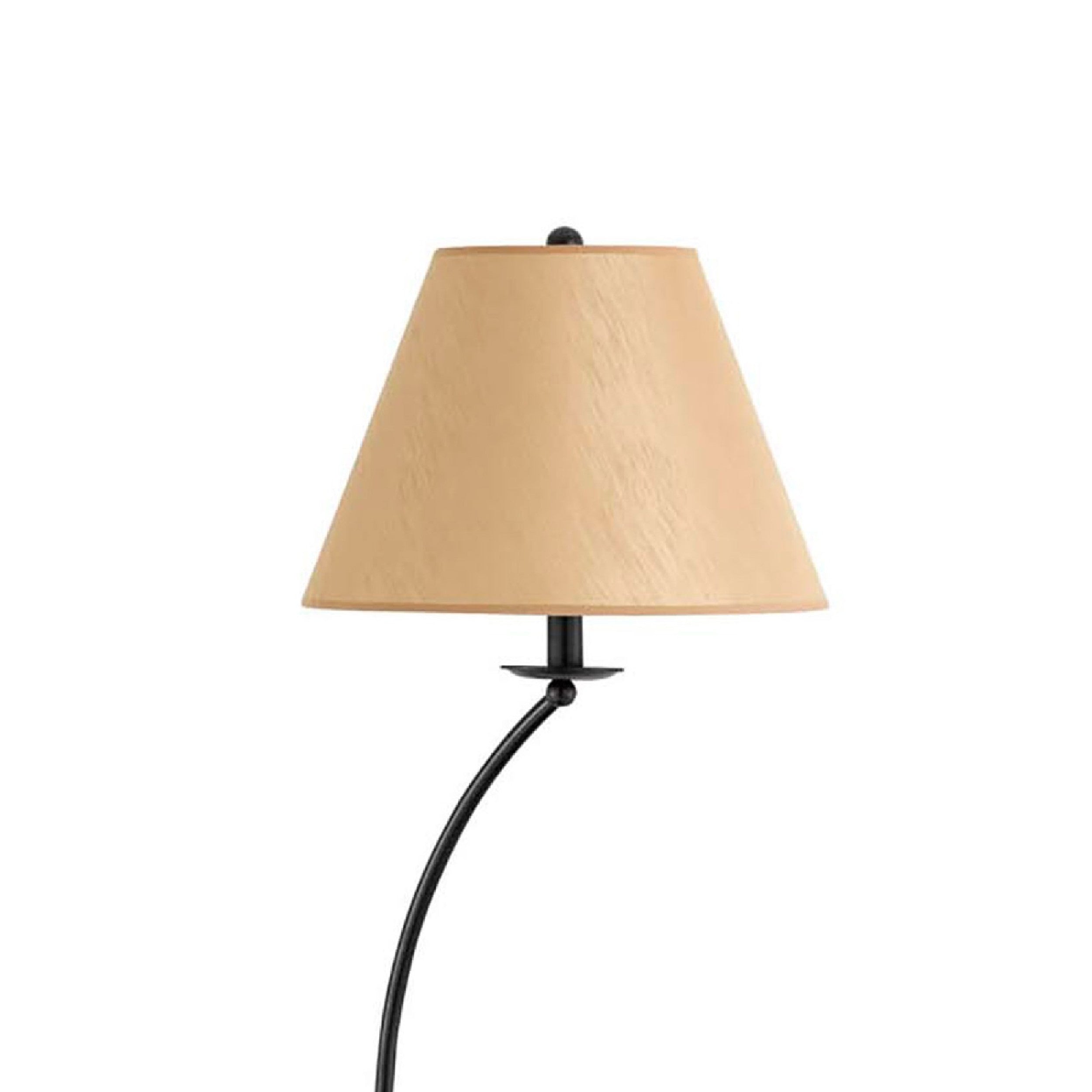 61 Inch Floor Lamp with Attached Floating  Wood Tray, Black