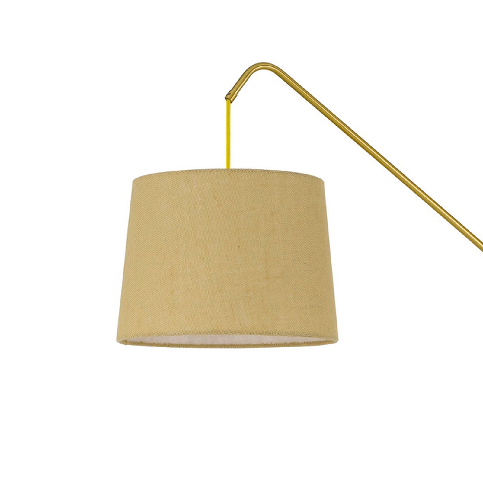 68 Inch Adjustable Arc Arm Design Metal Floor Lamp, Brass