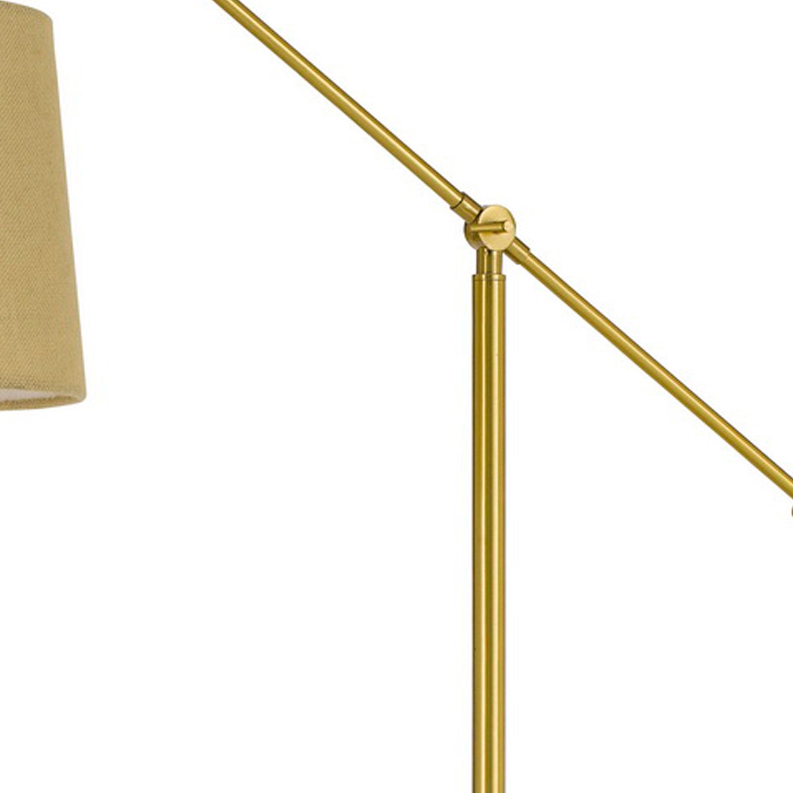 68 Inch Adjustable Arc Arm Design Metal Floor Lamp, Brass