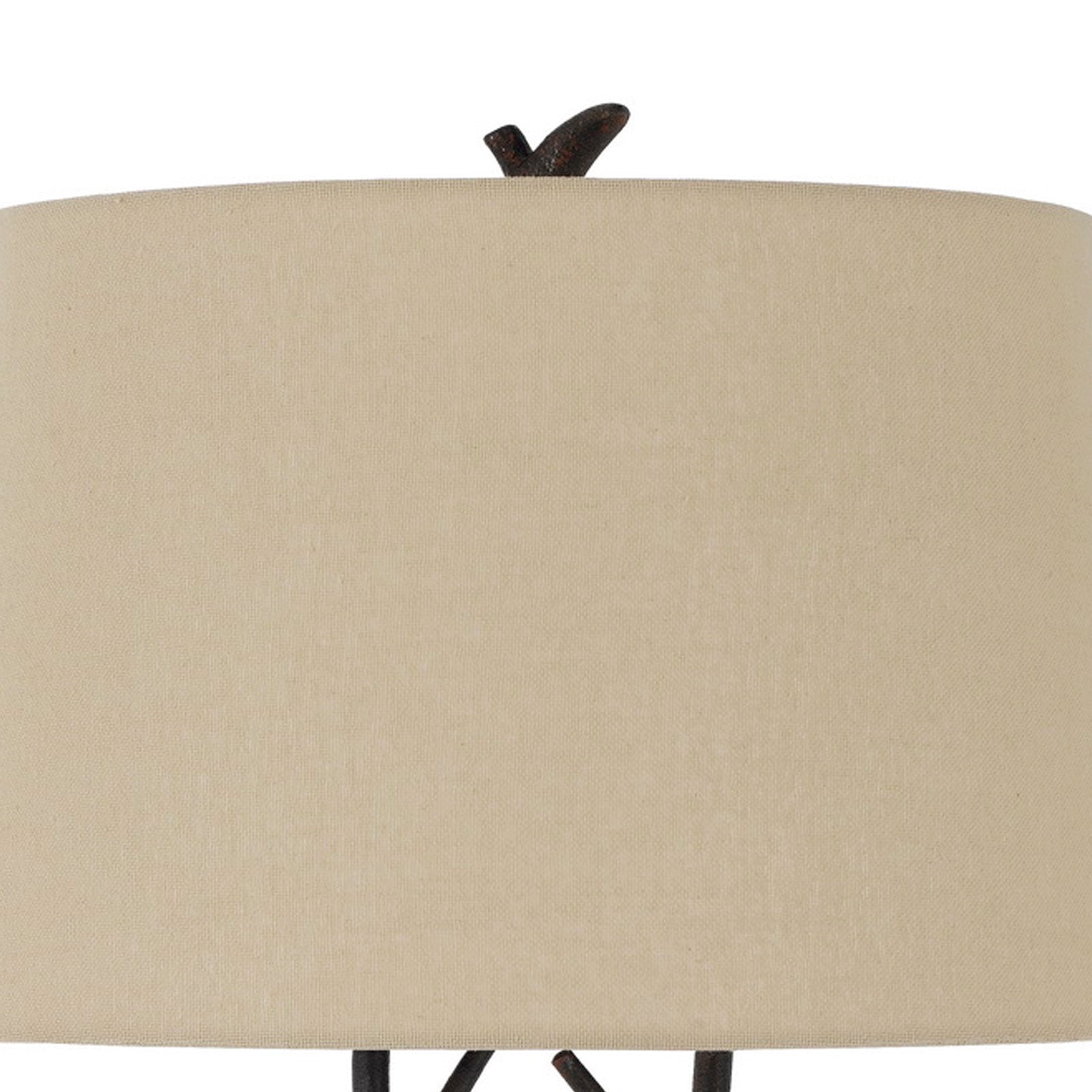 32 Inch Metal Tree Branch Base Table Lamp, Dimmer, Black