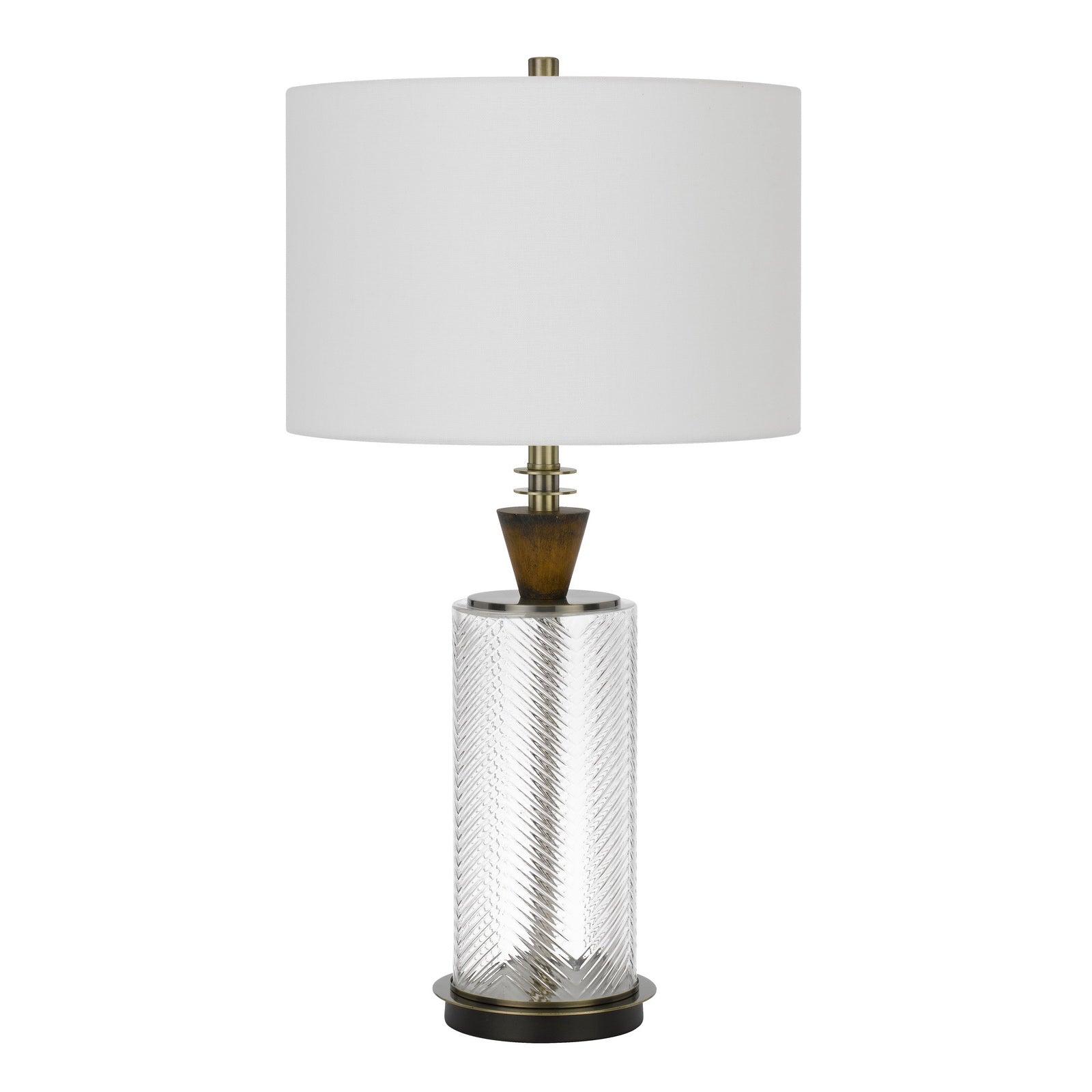 45 Inch Glass Table Lamp with Dimmer, Clear Cylinder Base
