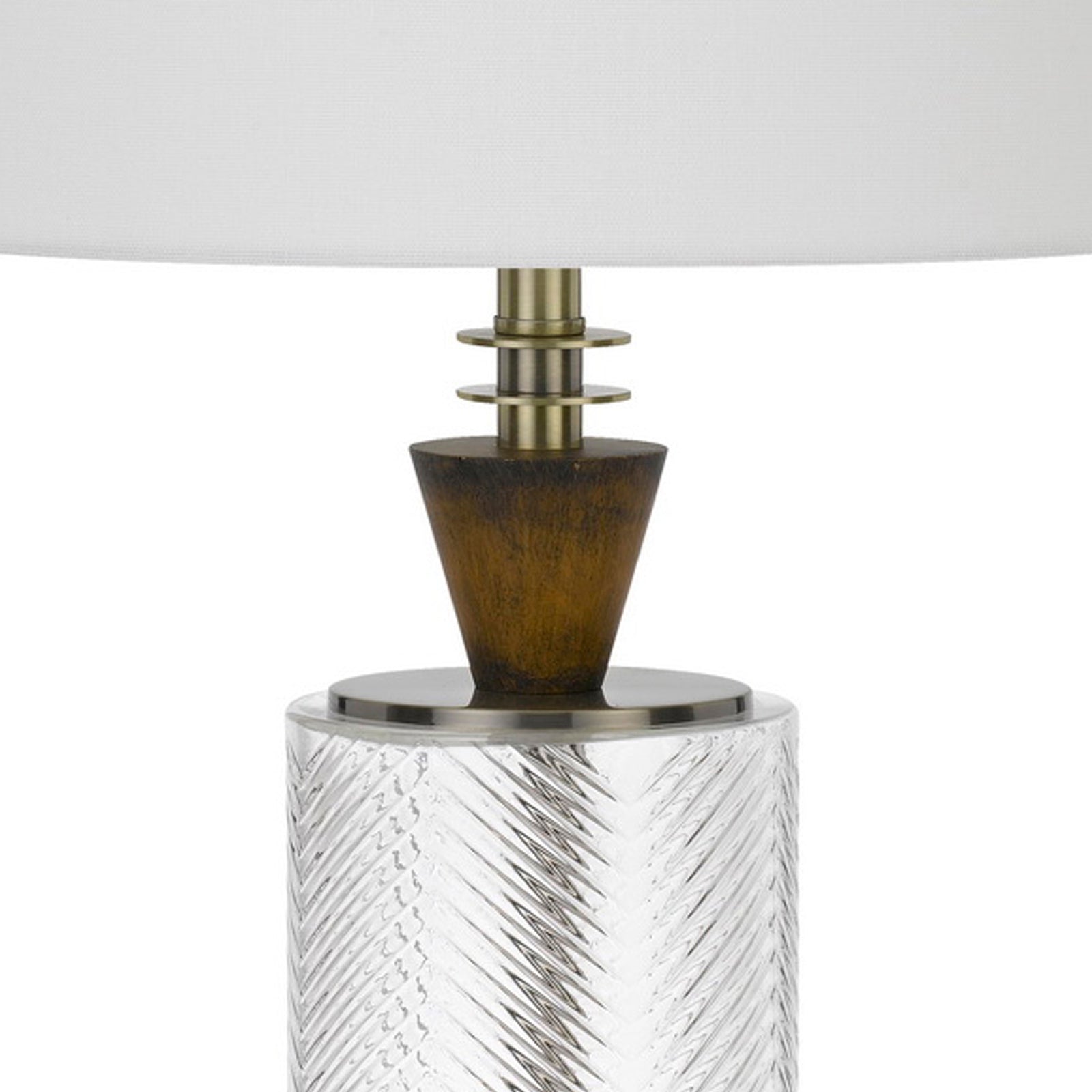 45 Inch Glass Table Lamp with Dimmer, Clear Cylinder Base
