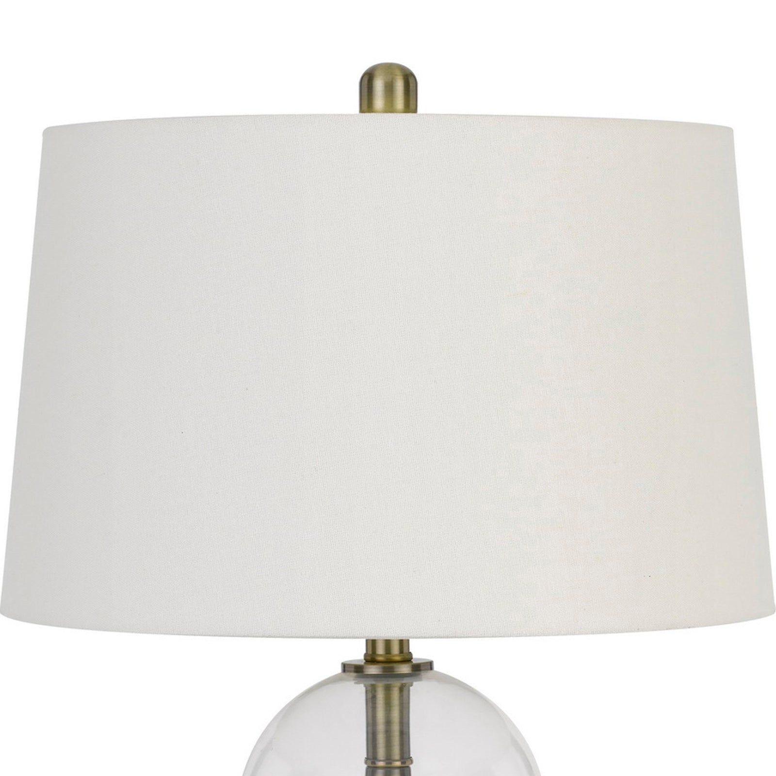 45 Inch Metal Table Lamp, Dimmer, Clear Glass Dome Base, Silver