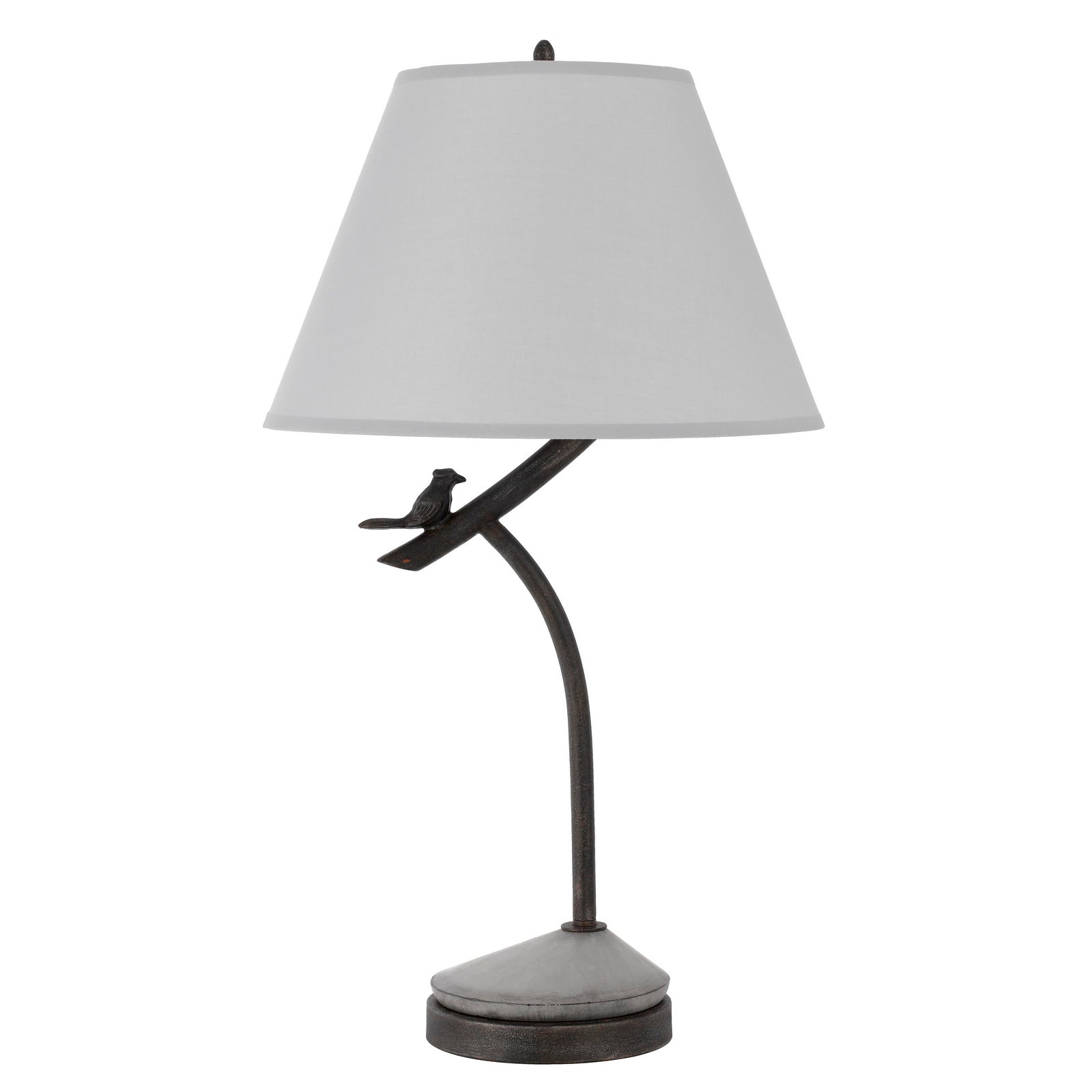33 Inch Table Lamp with Dimmer, Sitting Bird Design, Black