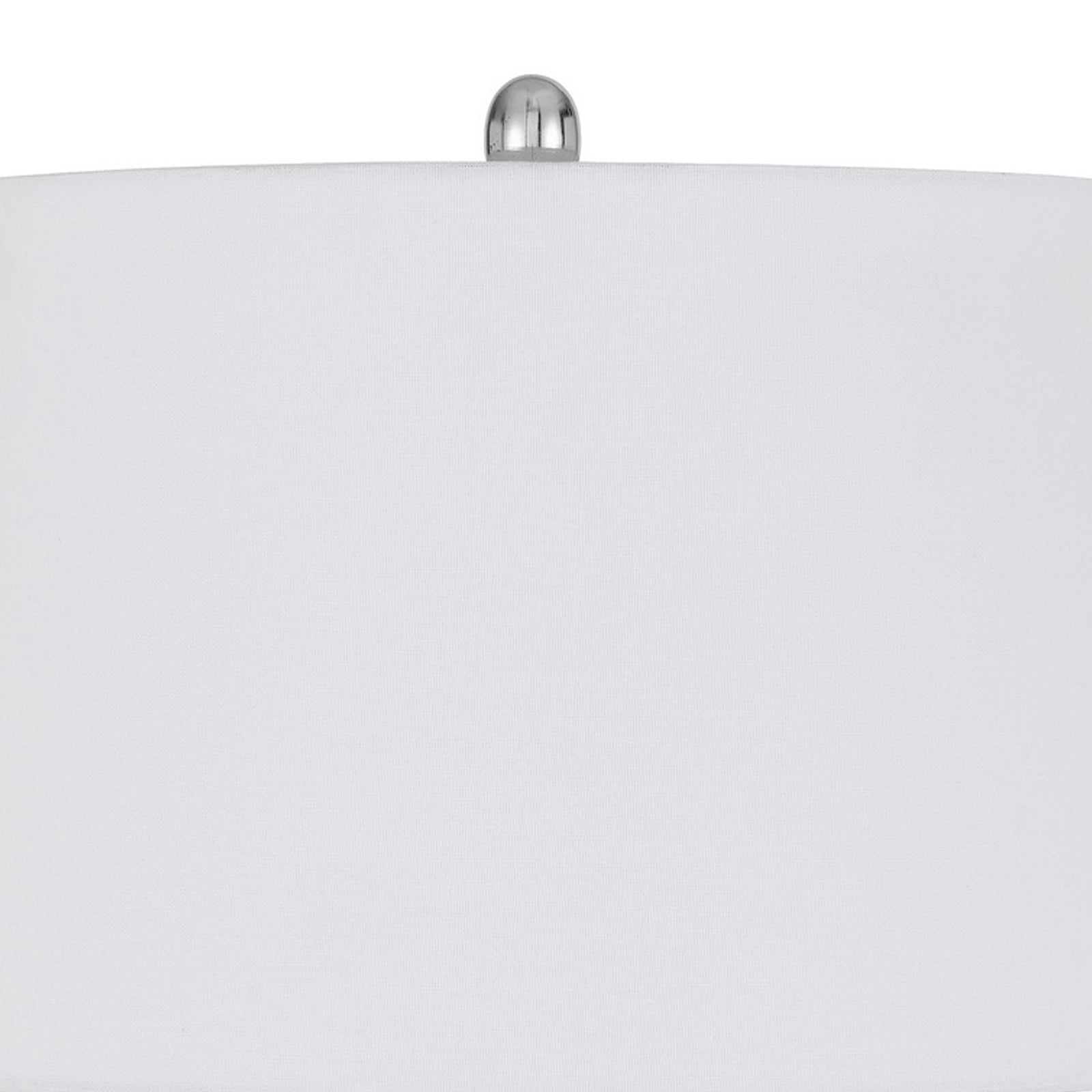 27 Inch Glass Turned Style Base Table Lamp with Dimmer, Silver