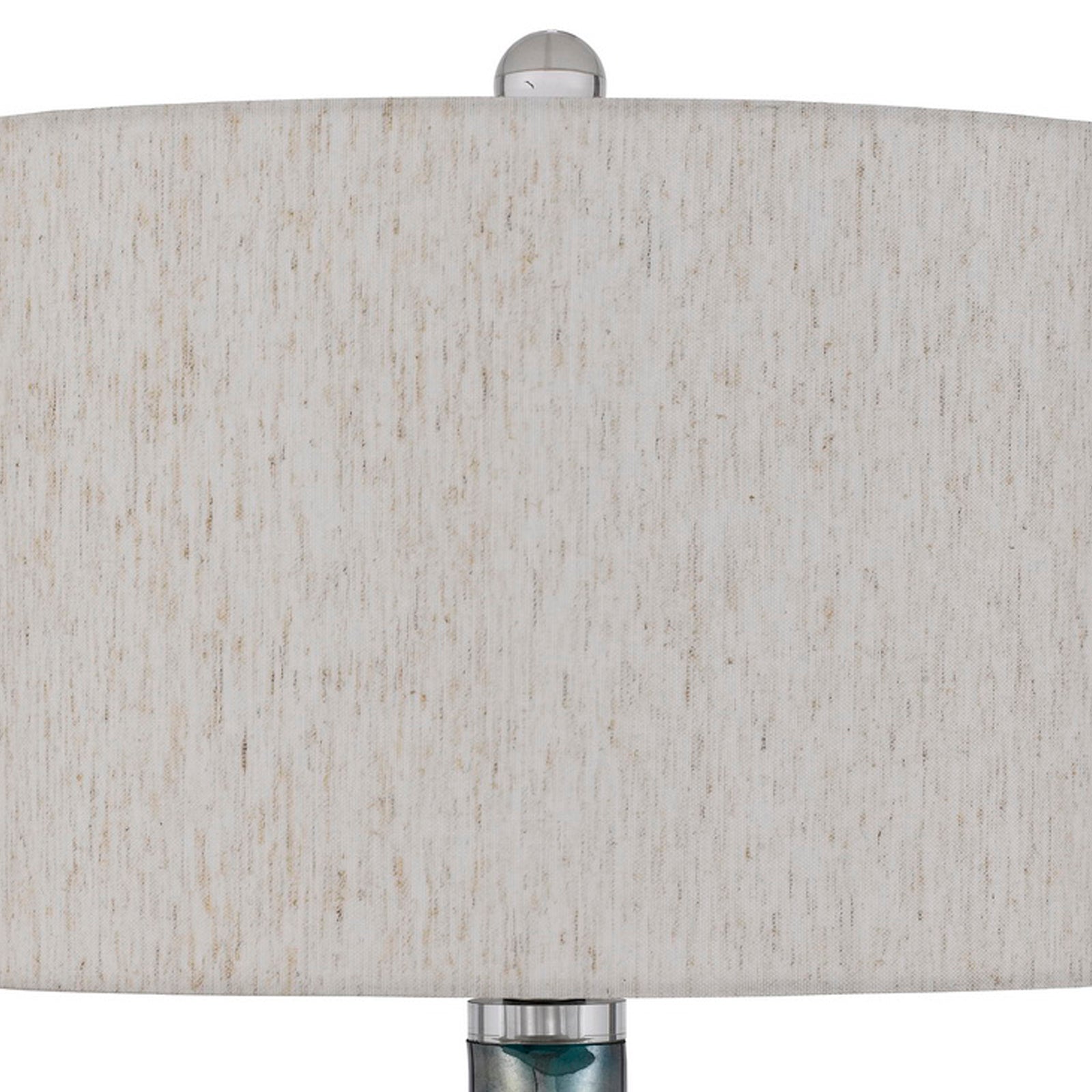 28 Inch Glass Bottle Table Lamp, Drum Shade, Dimmer, Bronze