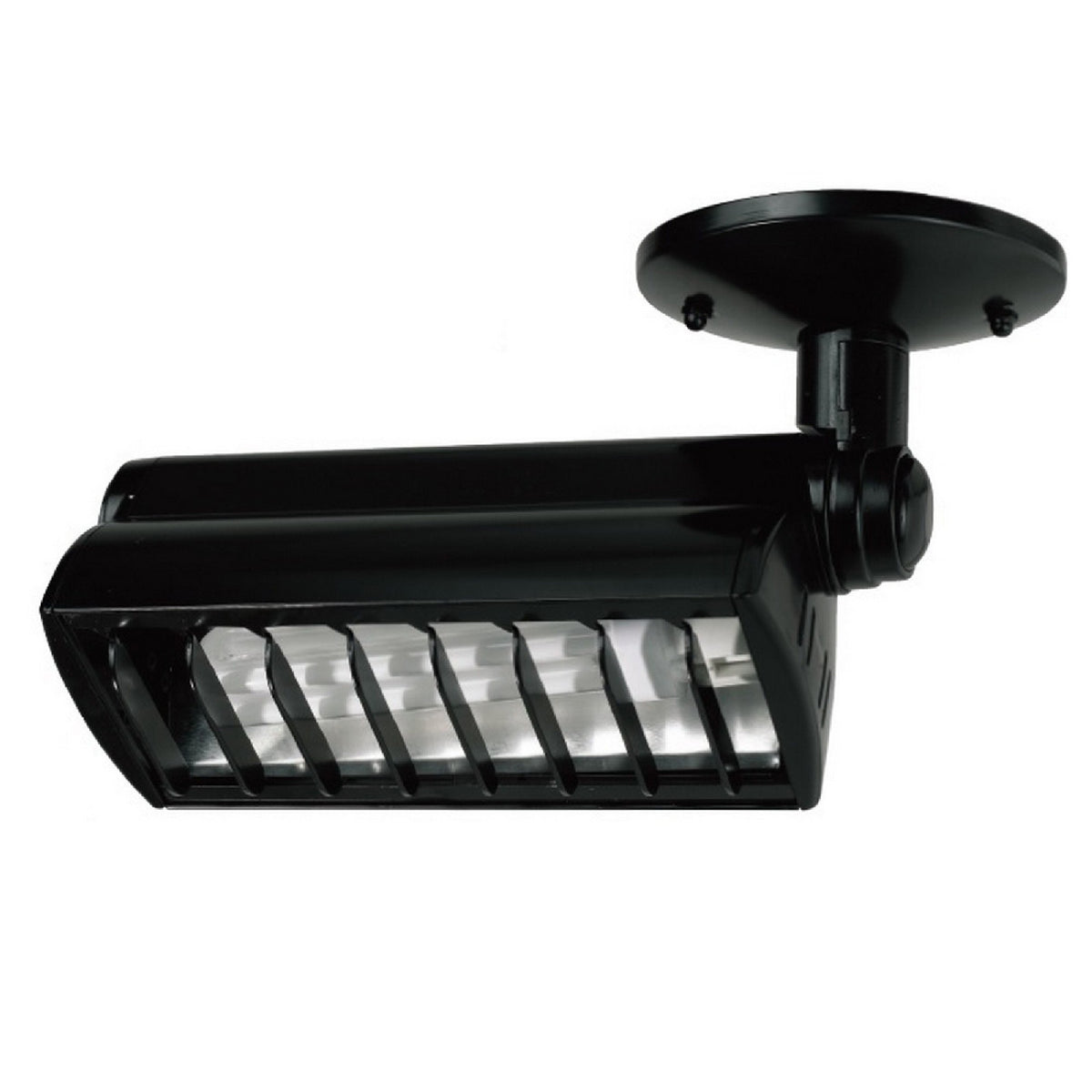 7 Inch 120V Metal Ceiling Mount, Integrated CFL Light, Black