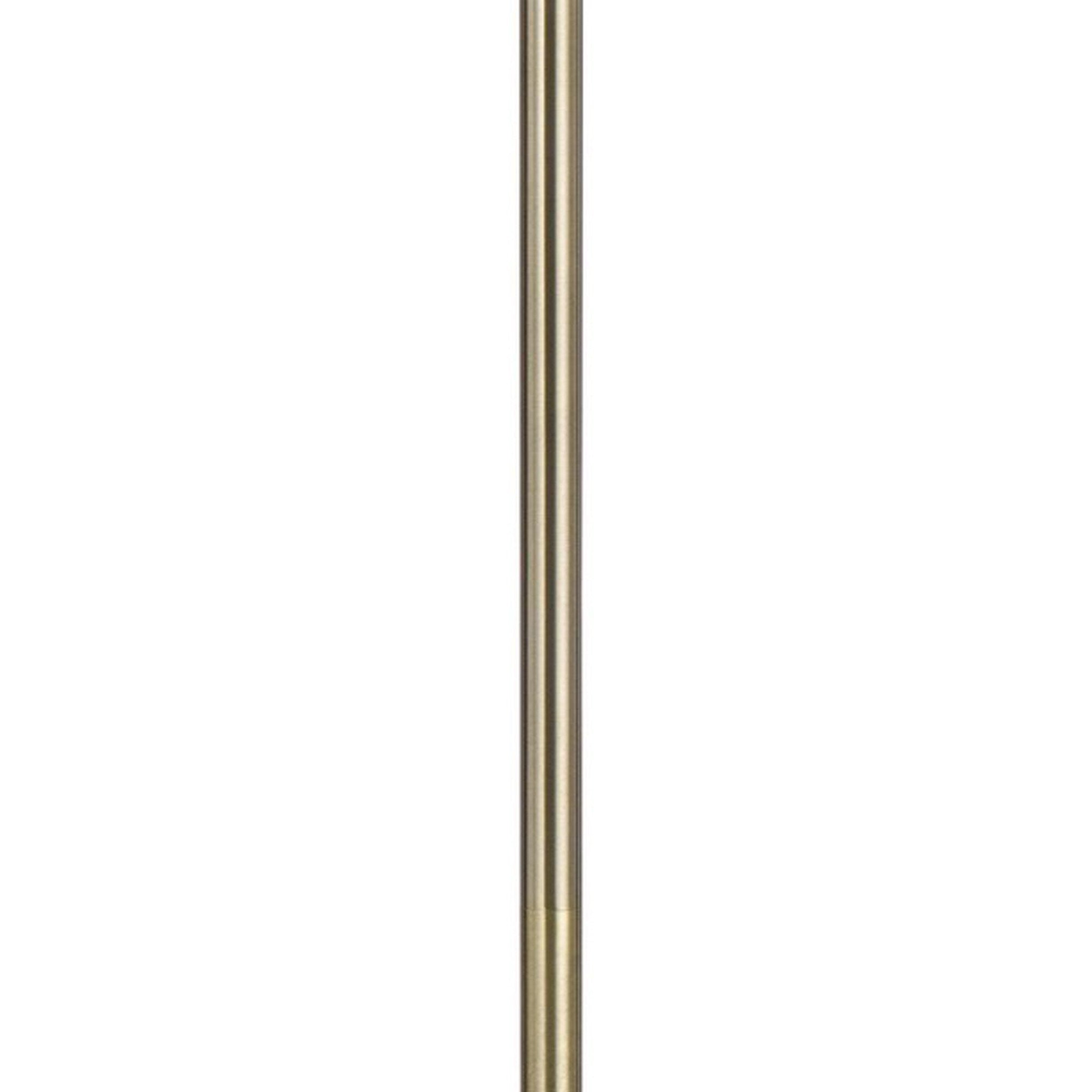 Benzara 66 Inch Adjustable Arc Floor Lamp, Metal Dome Shade, Black and Brass, Model BM280520