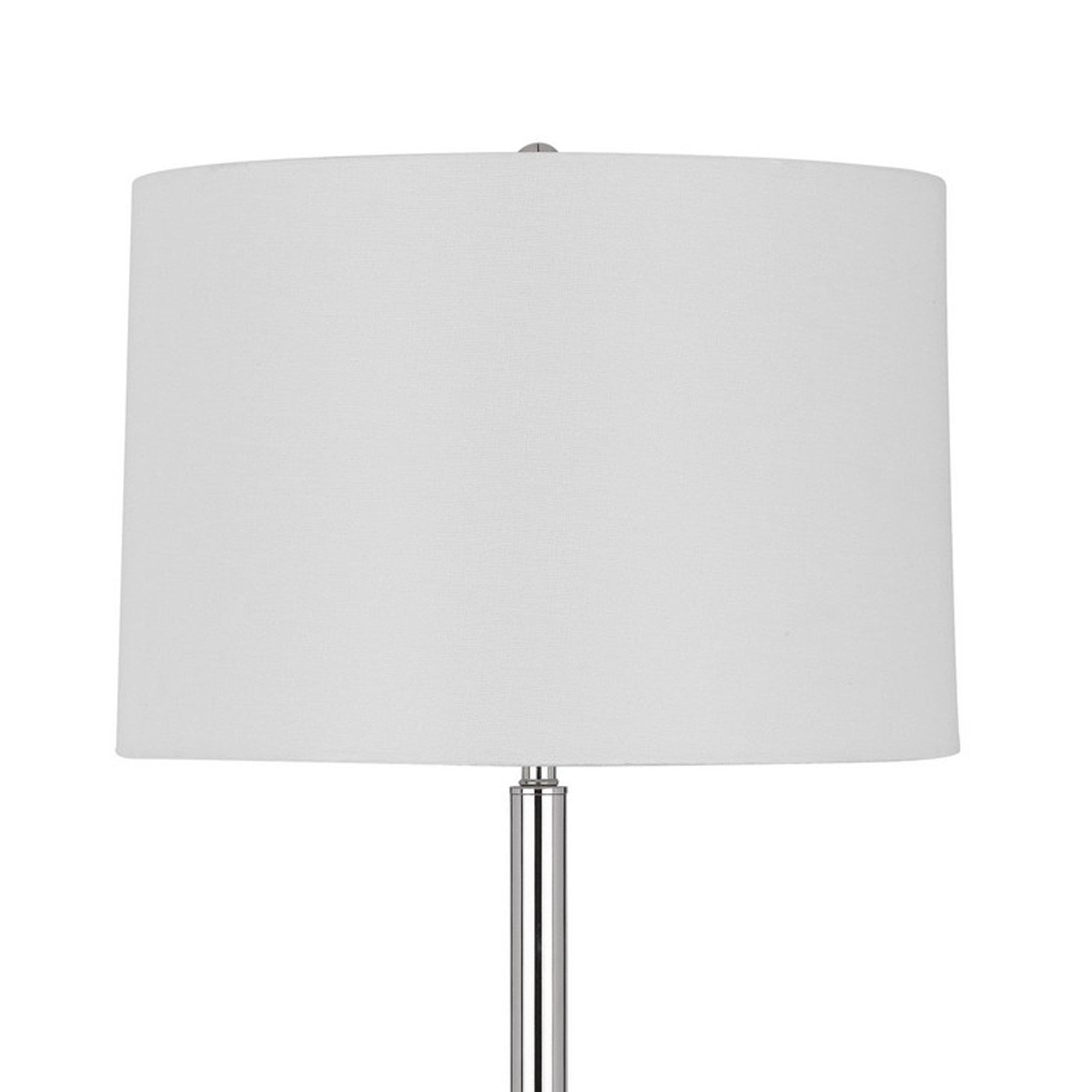Benzara Modern Floor Lamp with Wood Table, USB, Metal & Fabric, 61 Inch, Multicolor, Model BM280525