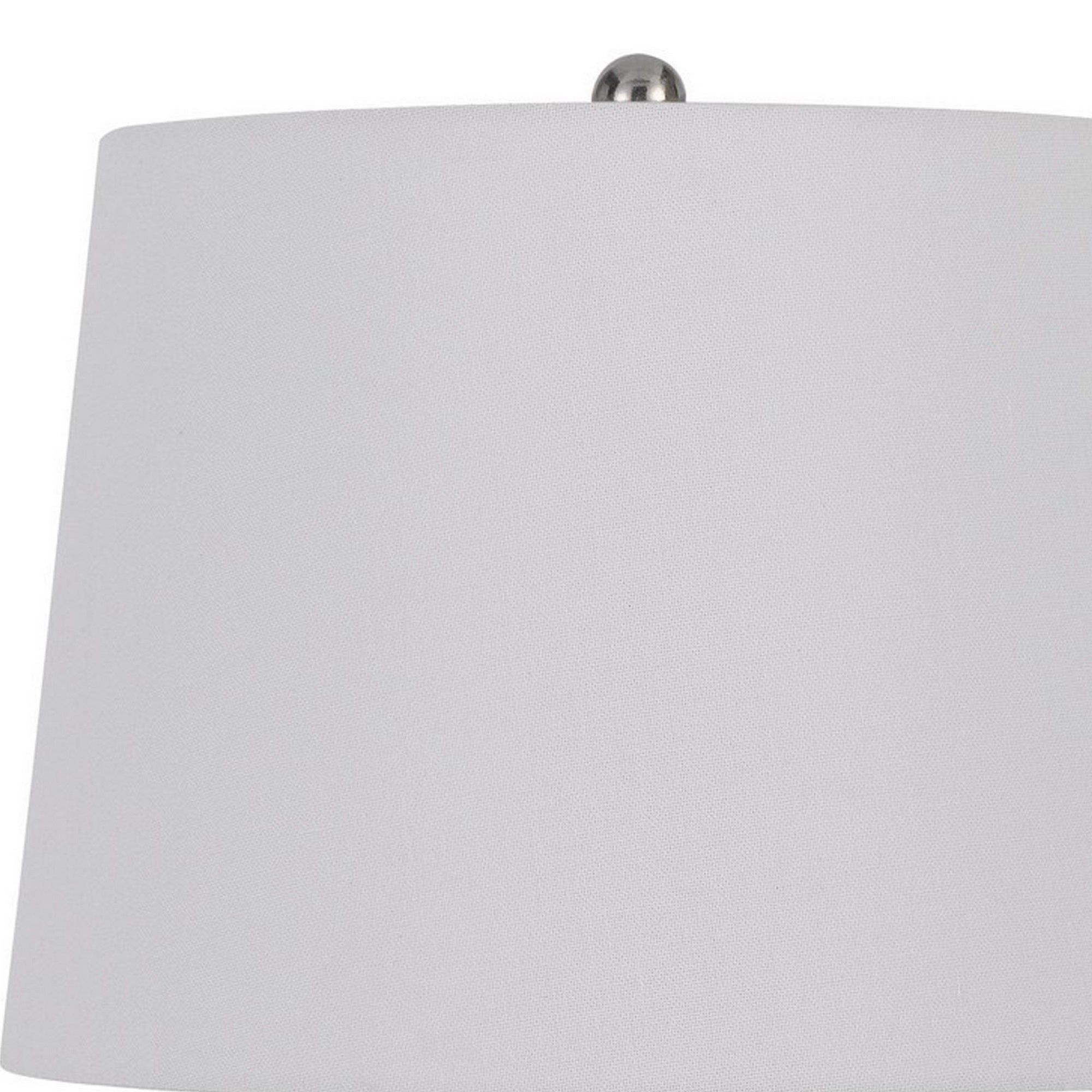 25 Inch Set of 2 Artisanal Ceramic Accent Table Lamp, Fluted, Grayed Black