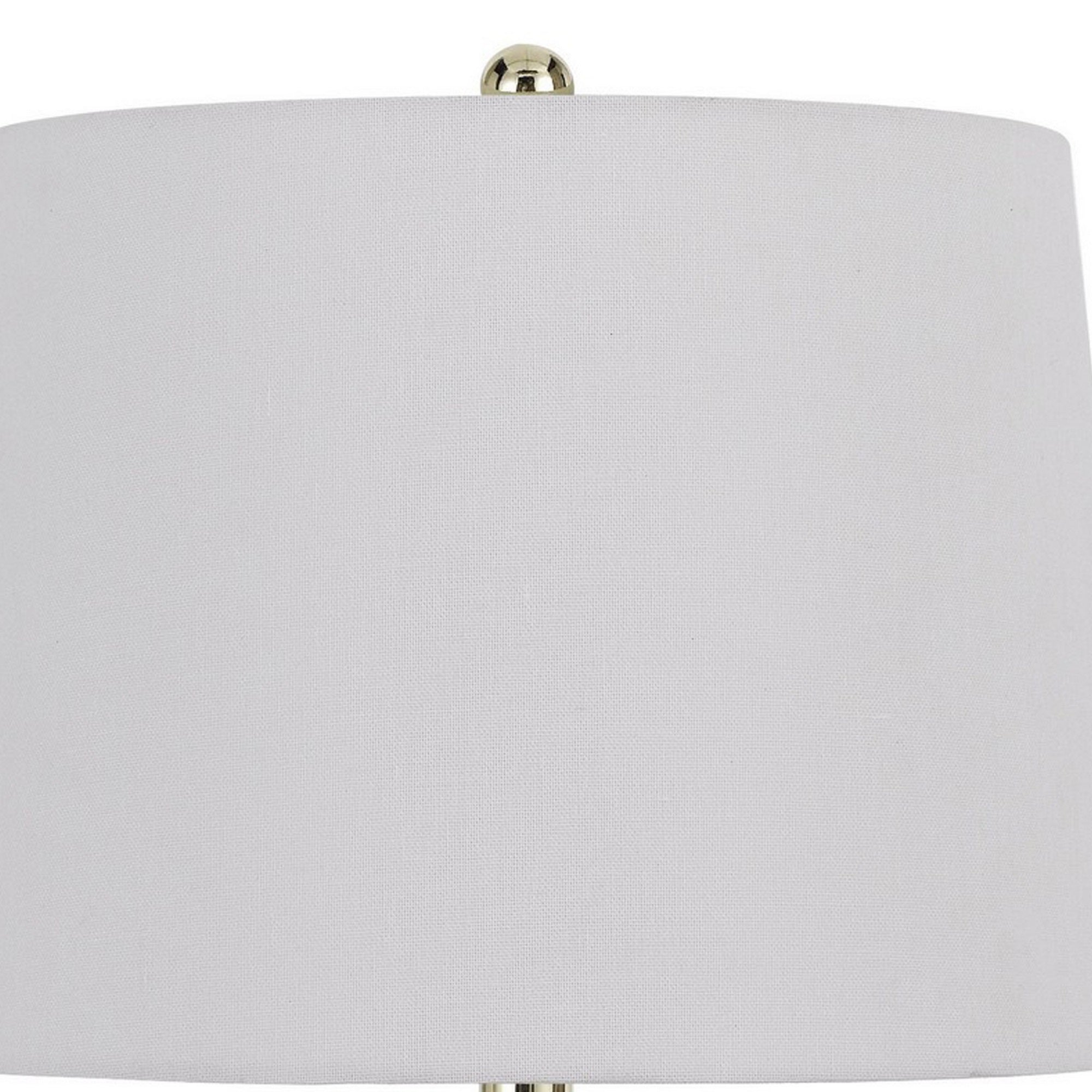 Benjara 23 Inch Set Of 2 Ceramic Accent Table Lamp, Hammered Base, White And Gold