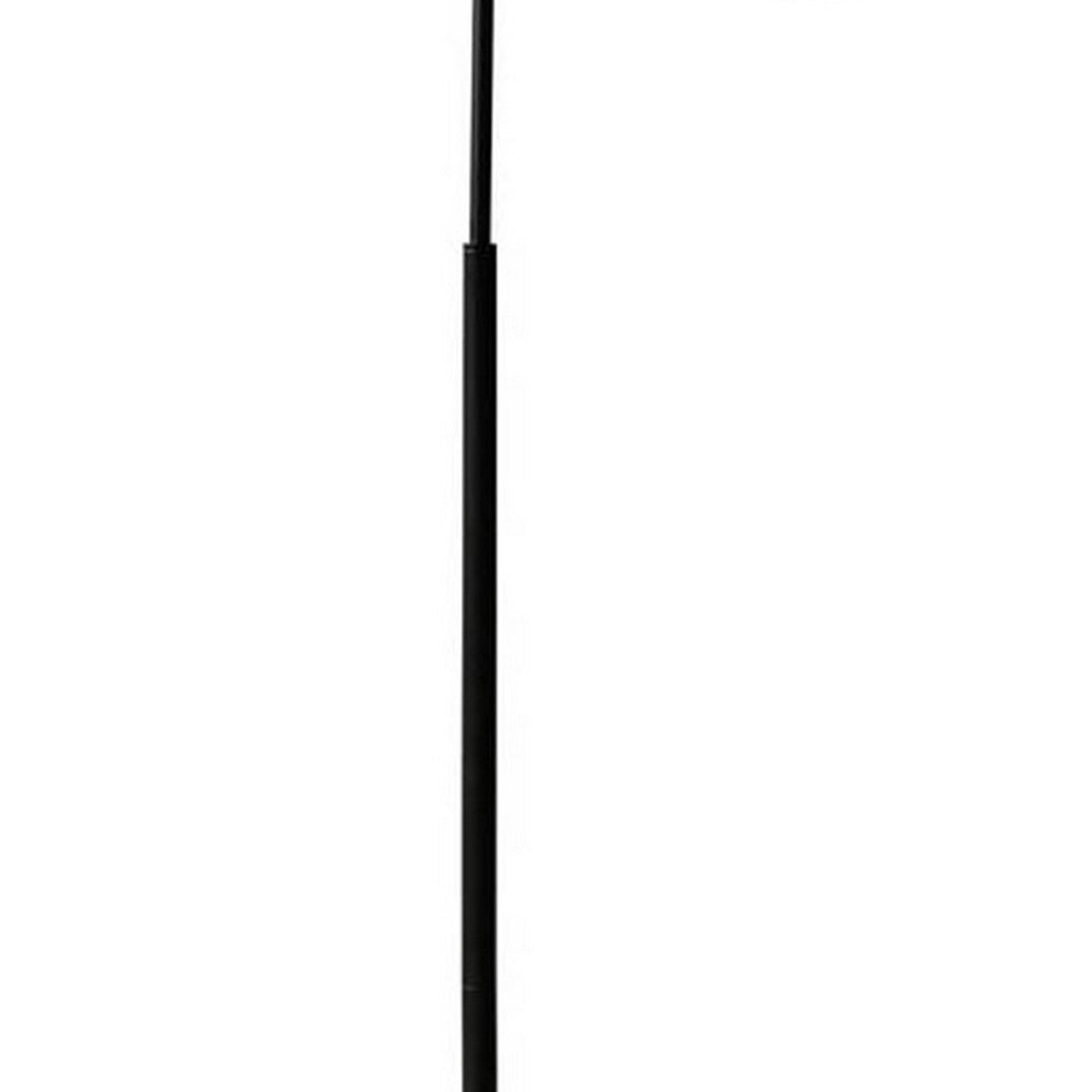 63 Inch Modern Metal Floor Lamp, Frosted Glass Globe Shade, Black, White