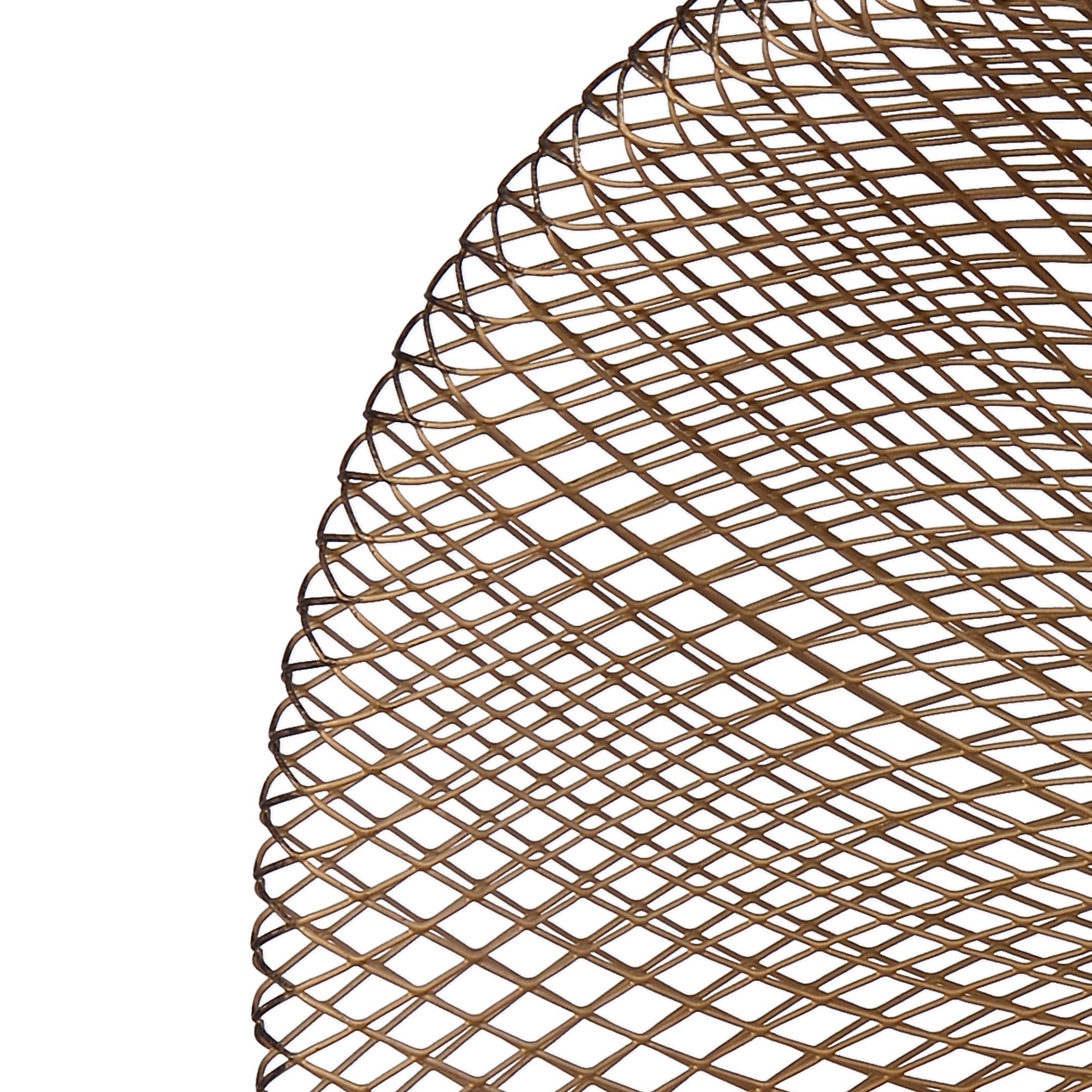 14 Inch Round Wall Mounted Lamp, Iron Mesh and Hardware, Gold Finished